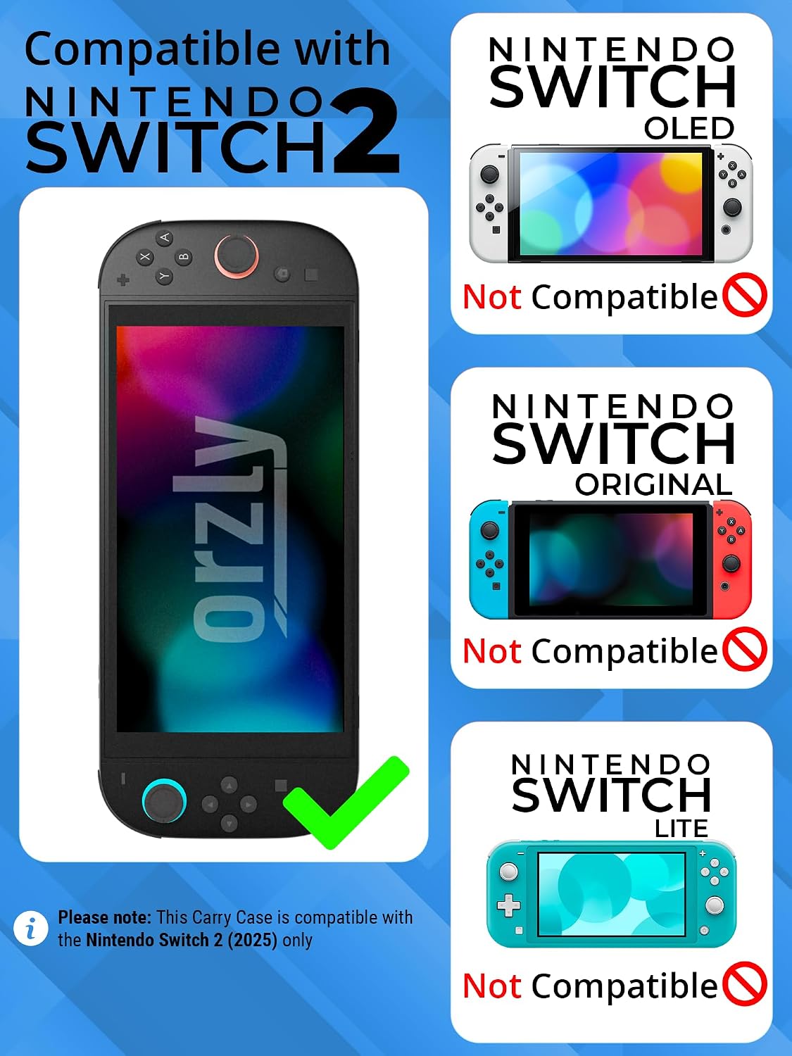 FUNDA ORZLY PARA NINTENDO SWITCH 2 7.9 PULGADAS CON PROTECCIÓN Y ALMACENAMIENTO - 2