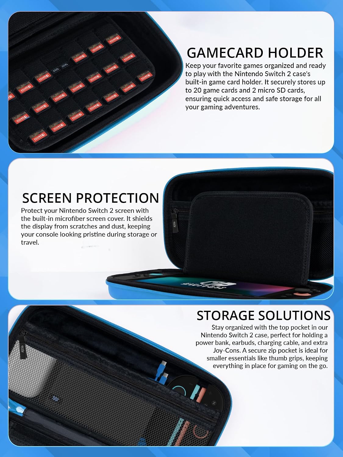 FUNDA ORZLY PARA NINTENDO SWITCH 2 7.9 PULGADAS CON PROTECCIÓN Y ALMACENAMIENTO - 5