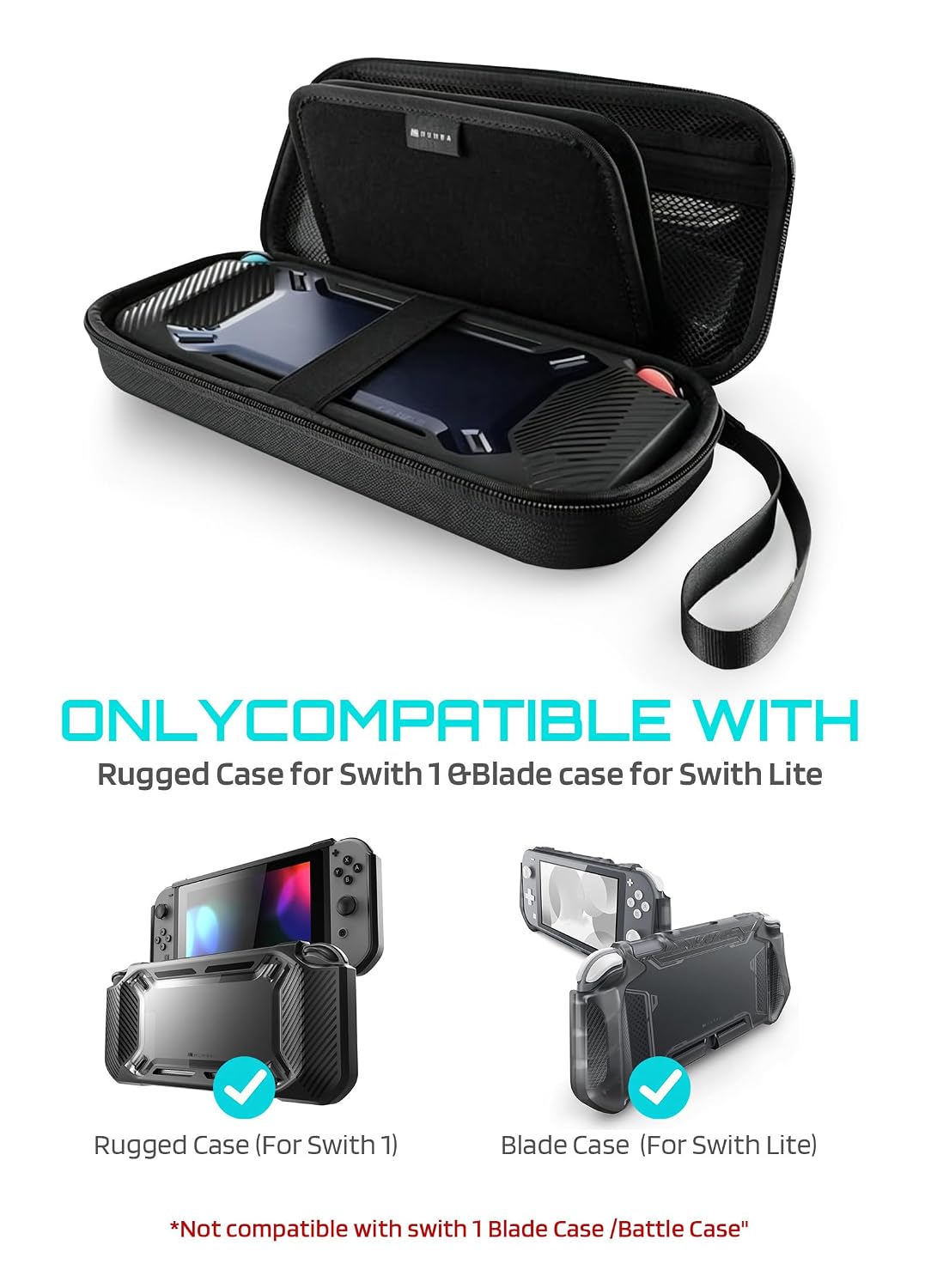 ESTUCHE MUMBA PARA NINTENDO SWITCH 1/OLED/LITE VERSIÓN ESTÁNDAR NEGRO - 2