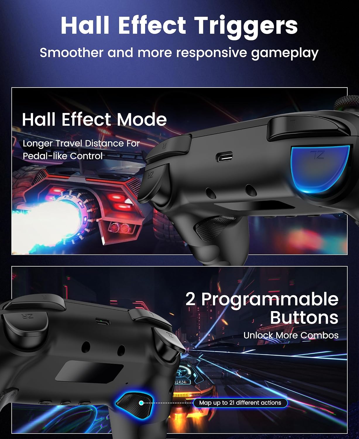 MANDO SWITCH 2 PRO CONTROLLER AIFASTERFLY 1000MAH BLUETOOTH NEGRO - 3