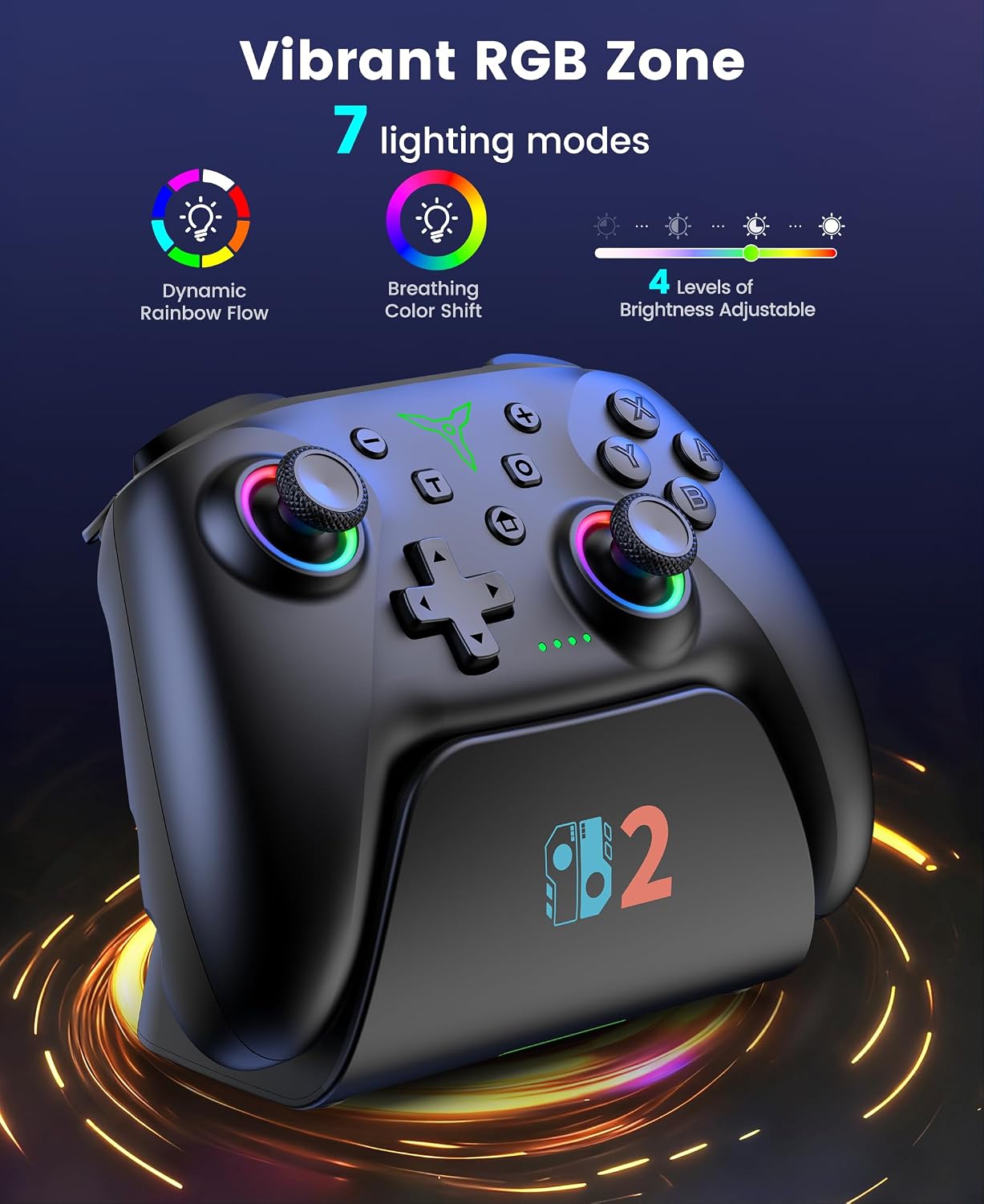 MANDO SWITCH 2 PRO CONTROLLER AIFASTERFLY 1000MAH BLUETOOTH NEGRO - 4