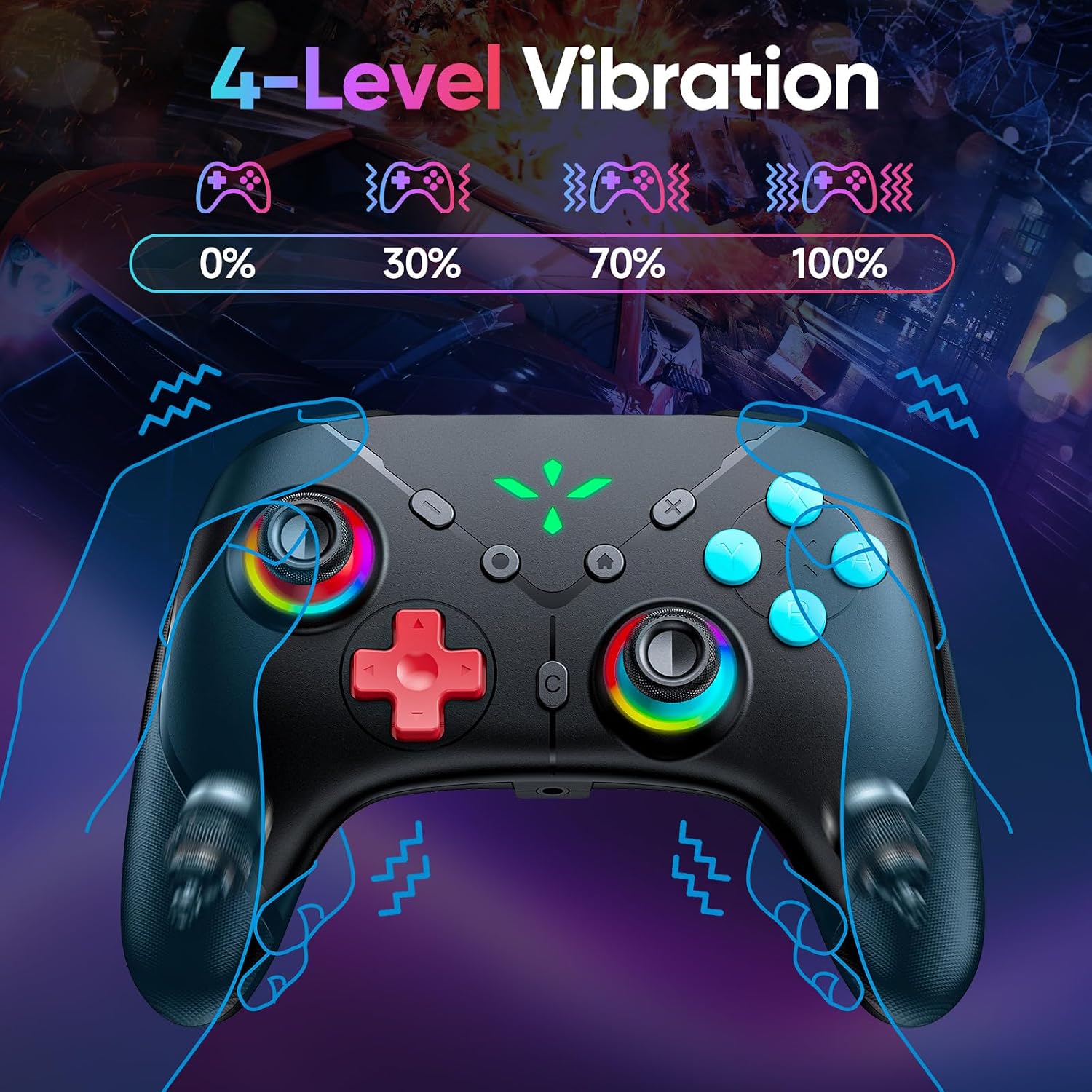 MANDO INALÁMBRICO YOMMOR SWITCH 2 PRO PARA SWITCH 2/SWITCH/LITE/PC NEGRO - 4