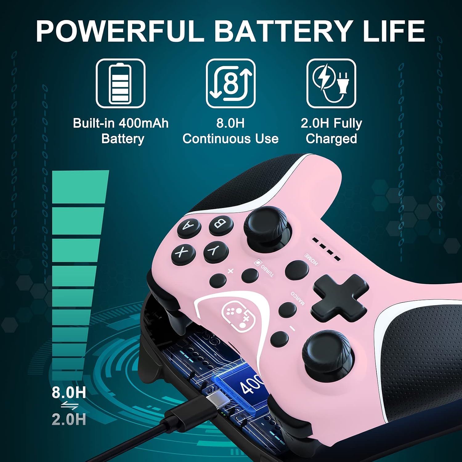 MANDO INALÁMBRICO BRHE COMPATIBLE CON NINTENDO SWITCH/LITE/OLED - 4