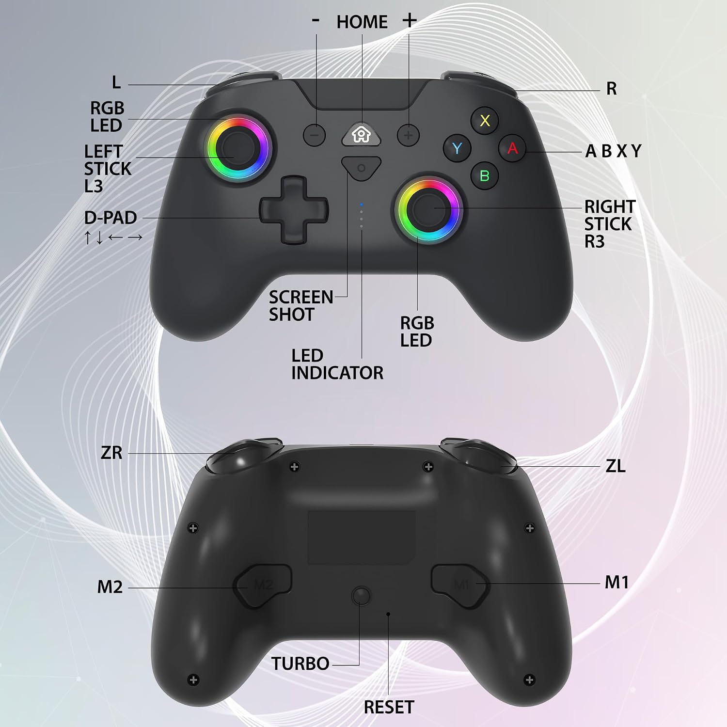 MANDO INALÁMBRICO SUBSONIC SWITCH Y SWITCH 2 LED PRO NEGRO - 2
