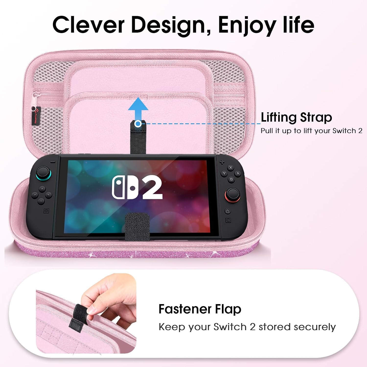 ESTUCHE RÍGIDO FINTIE PARA NINTENDO SWITCH 2 (2025) MORADO BRILLANTE - 5