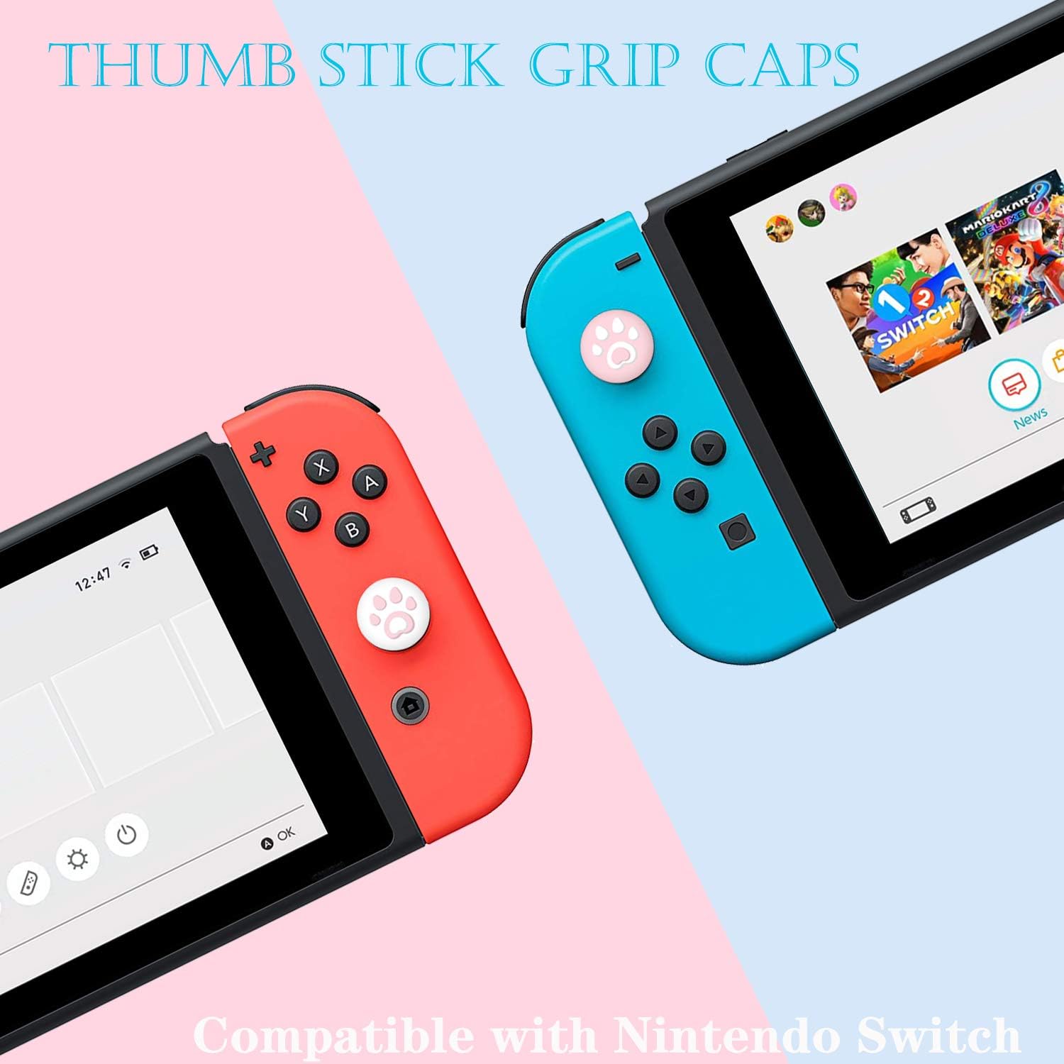FUNDA PROTECTORA OLDZHU ROSA COMPATIBLE CON NINTENDO SWITCH CON PROTECTOR DE PANTALLA Y 4 GRIPS PARA JOYSTICK - 4