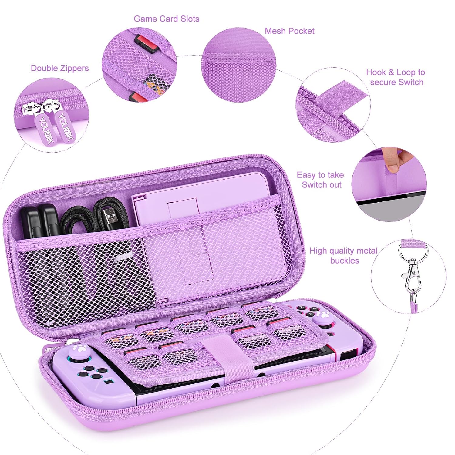 KIT DE ACCESORIOS PARA SWITCH YOUNIK 17 EN 1 MORADO - 3