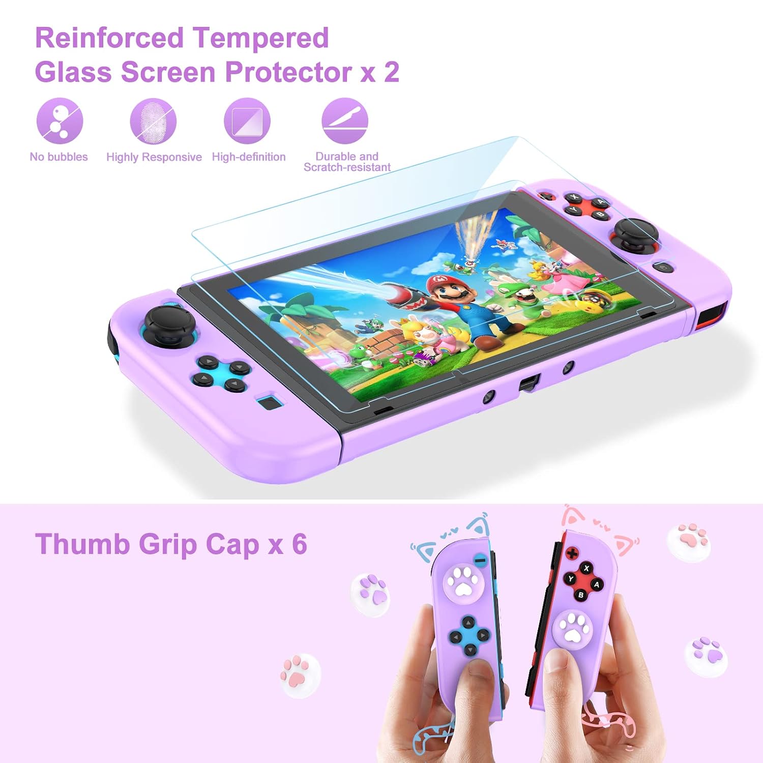 KIT DE ACCESORIOS PARA SWITCH YOUNIK 17 EN 1 MORADO - 5