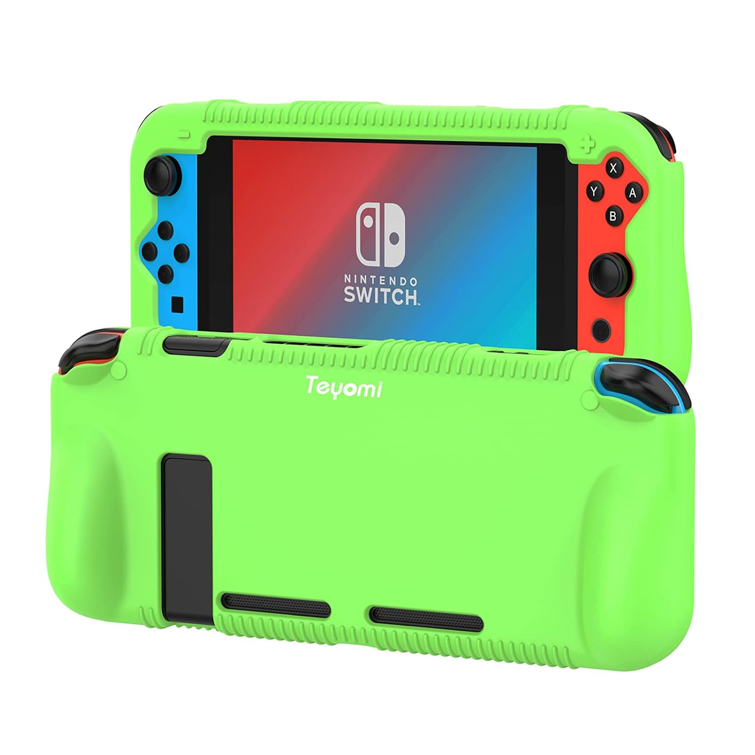 FUNDA DE SILICONA TEYOMI PARA NINTENDO SWITCH CON PROTECTOR DE PANTALLA Y ALMACENAMIENTO PARA JUEGOS VERDE - 1