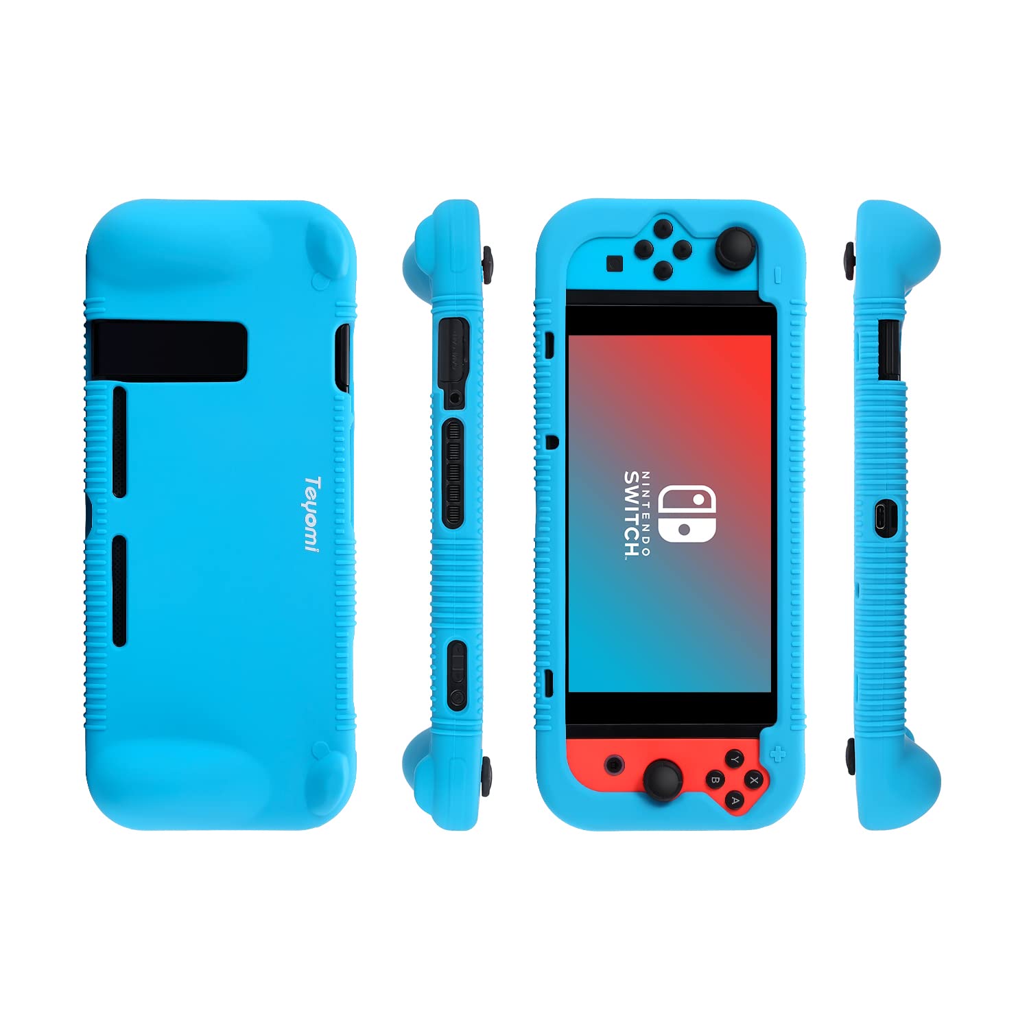 FUNDA DE SILICONA TEYOMI PARA NINTENDO SWITCH CON PROTECTOR DE PANTALLA Y ALMACENAMIENTO PARA JUEGOS VERDE - 2