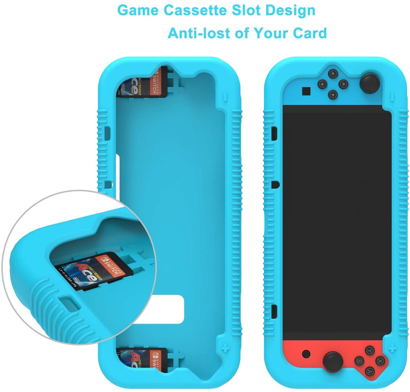 FUNDA DE SILICONA TEYOMI PARA NINTENDO SWITCH CON PROTECTOR DE PANTALLA Y ALMACENAMIENTO PARA JUEGOS VERDE - 3