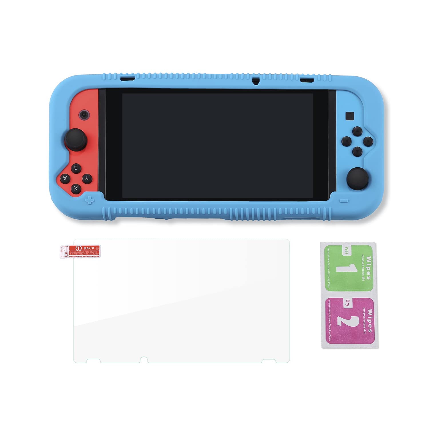 FUNDA DE SILICONA TEYOMI PARA NINTENDO SWITCH CON PROTECTOR DE PANTALLA Y ALMACENAMIENTO PARA JUEGOS VERDE - 5
