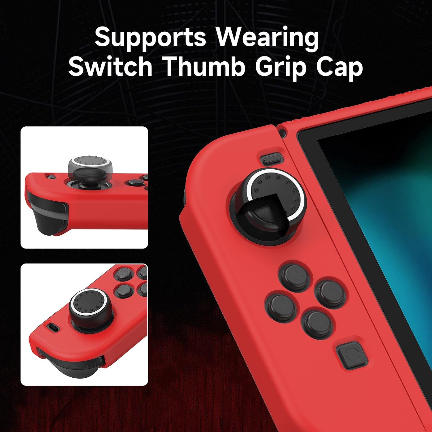 FUNDA PROTECTORA JINGDU PARA NINTENDO SWITCH 2017 CON DISEÑO DE TELARAÑA ROJA - 4
