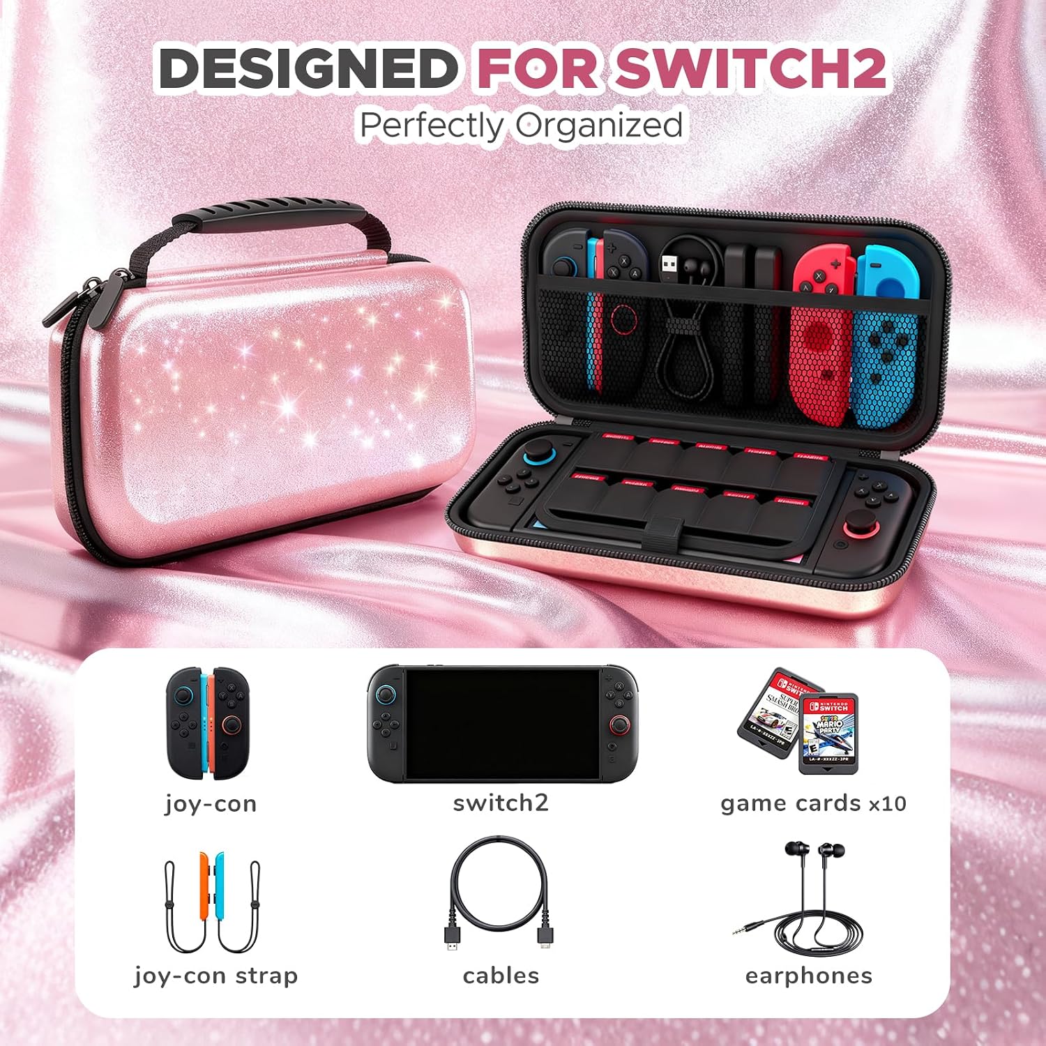 ESTUCHE PARA NINTENDO SWITCH 2 HOMICOZY ROSA - 3
