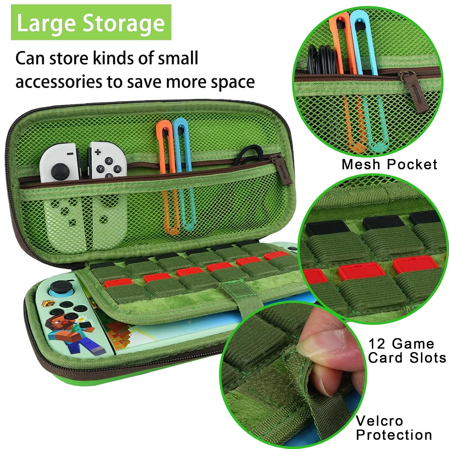 ESTUCHE PARA SWITCH 2 2025 TIKODIRECT CON ACCESORIOS Y PROTECTOR VERDE - 2