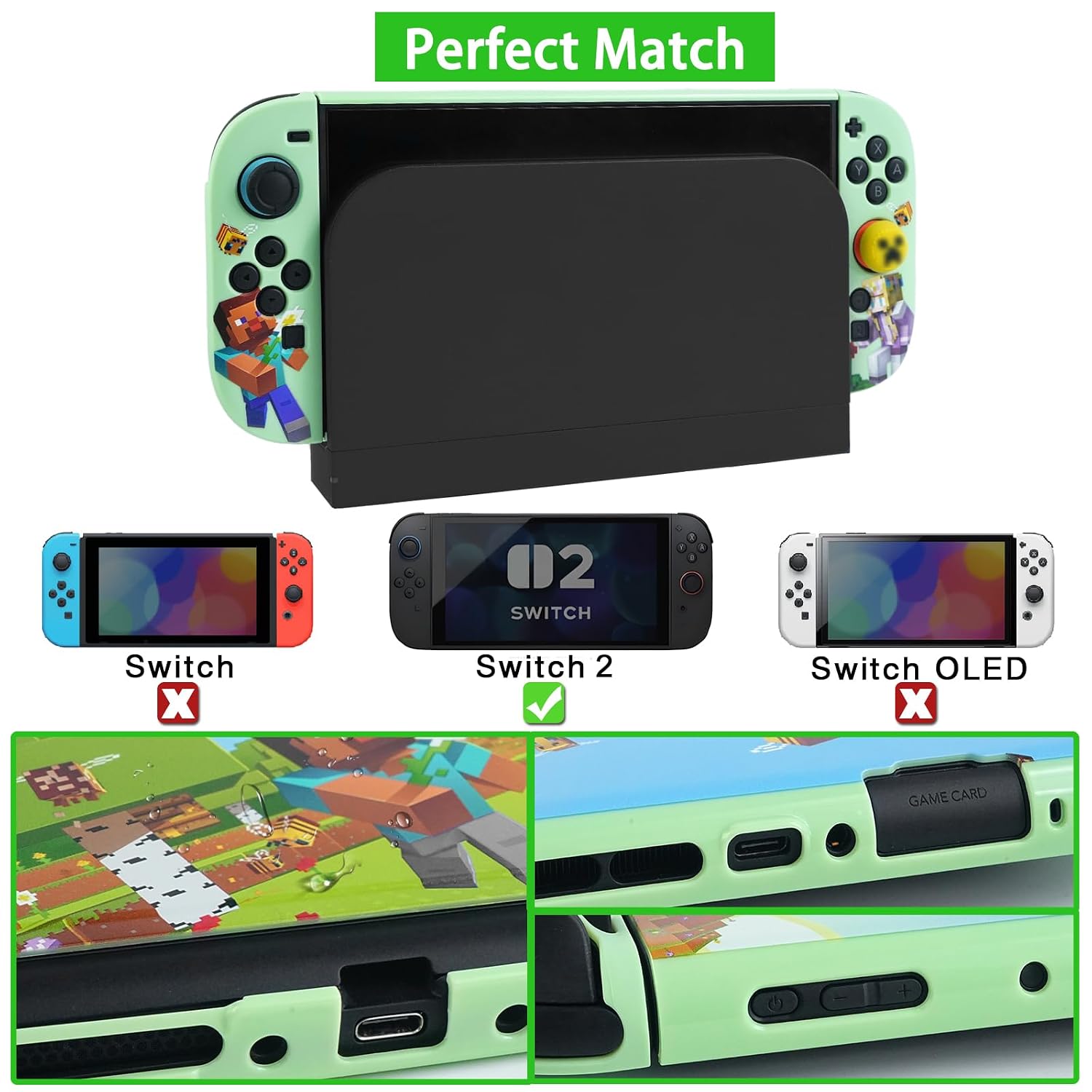 ESTUCHE PARA SWITCH 2 2025 TIKODIRECT CON ACCESORIOS Y PROTECTOR VERDE - 3