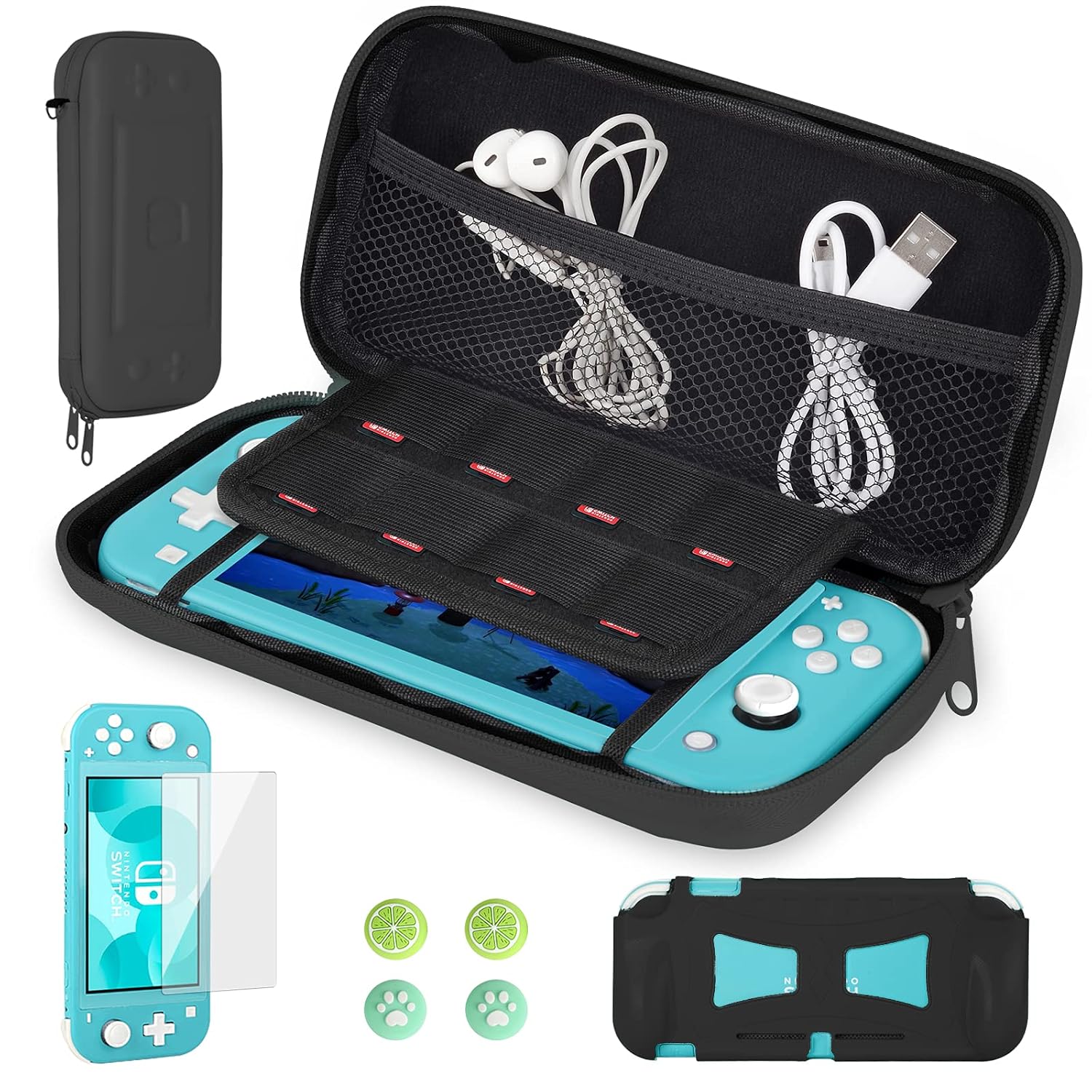 FUNDA RÍGIDA COBAK PARA NINTENDO SWITCH LITE ÉBANO CON PROTECTOR DE PANTALLA - 1