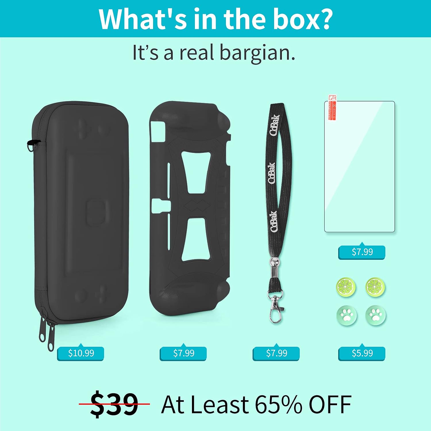 FUNDA RÍGIDA COBAK PARA NINTENDO SWITCH LITE ÉBANO CON PROTECTOR DE PANTALLA - 5