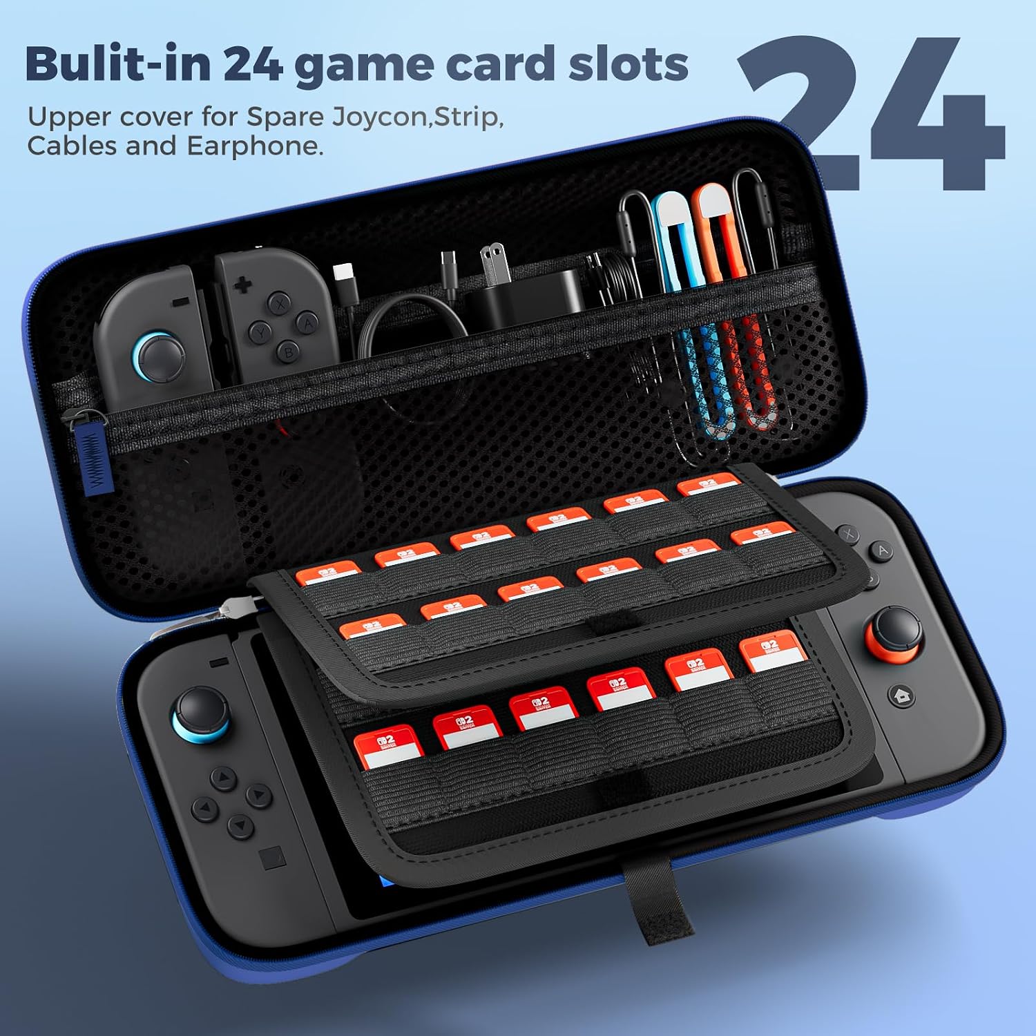 ESTUCHE PROCASE PARA NINTENDO SWITCH 2 2025 AZUL MARINO TALLA L - 3
