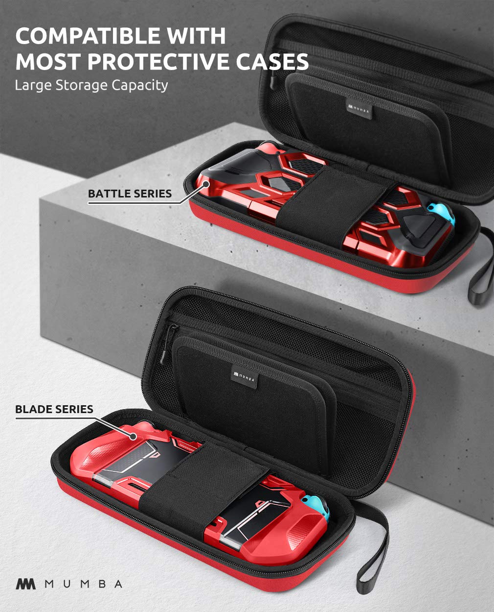 ESTUCHE RÍGIDO MUMBA PARA NINTENDO SWITCH OLED Y SWITCH 1 ROJO - 2