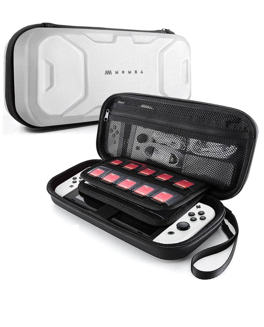 ESTUCHE RÍGIDO MUMBA PARA NINTENDO SWITCH OLED Y SWITCH 1 BLANCO - 1