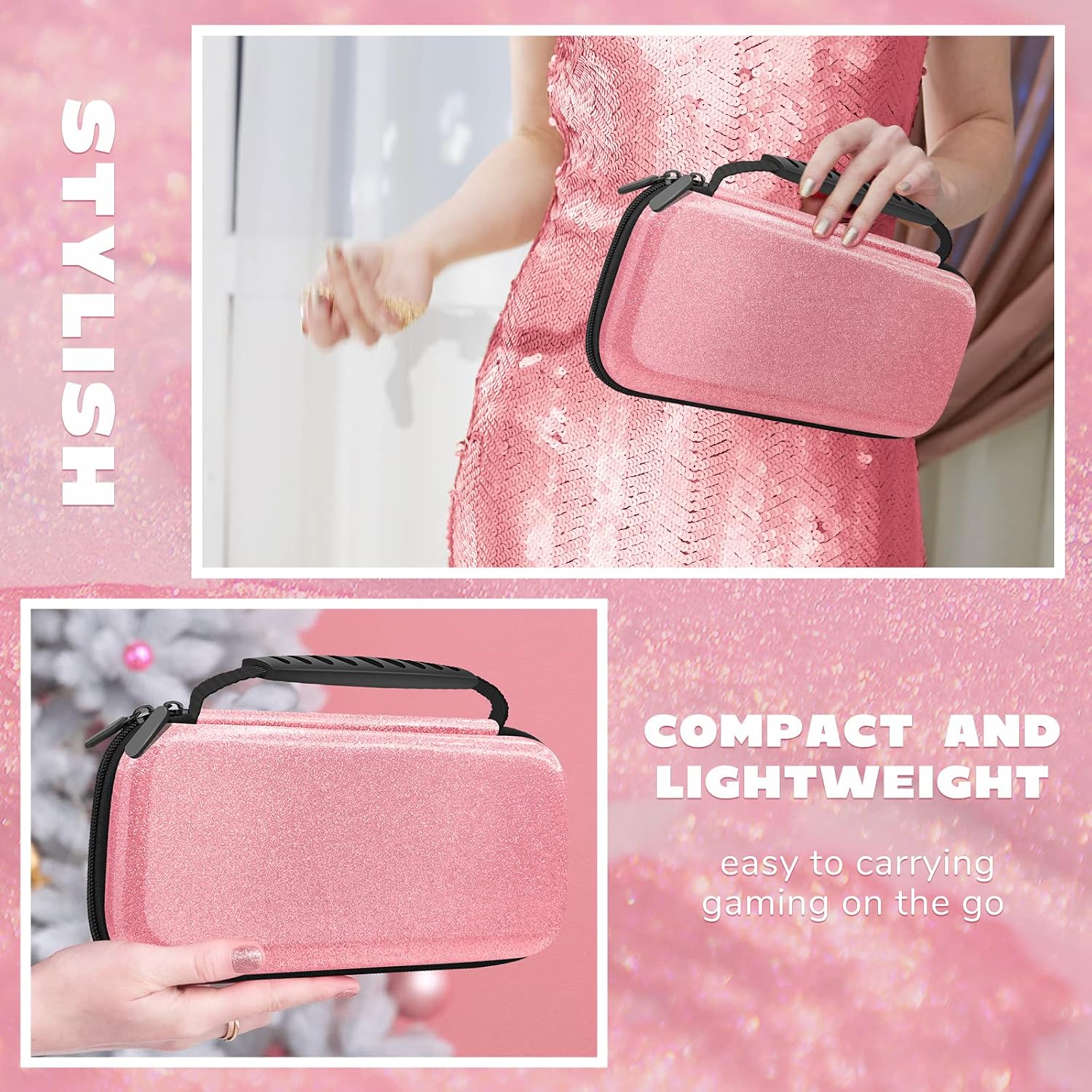 ESTUCHE GLITTER PARA NINTENDO SWITCH Y SWITCH OLED HOMICOZY - 3