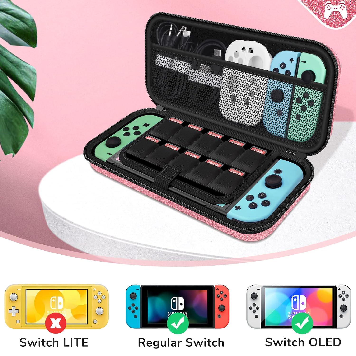 ESTUCHE GLITTER PARA NINTENDO SWITCH Y SWITCH OLED HOMICOZY - 4