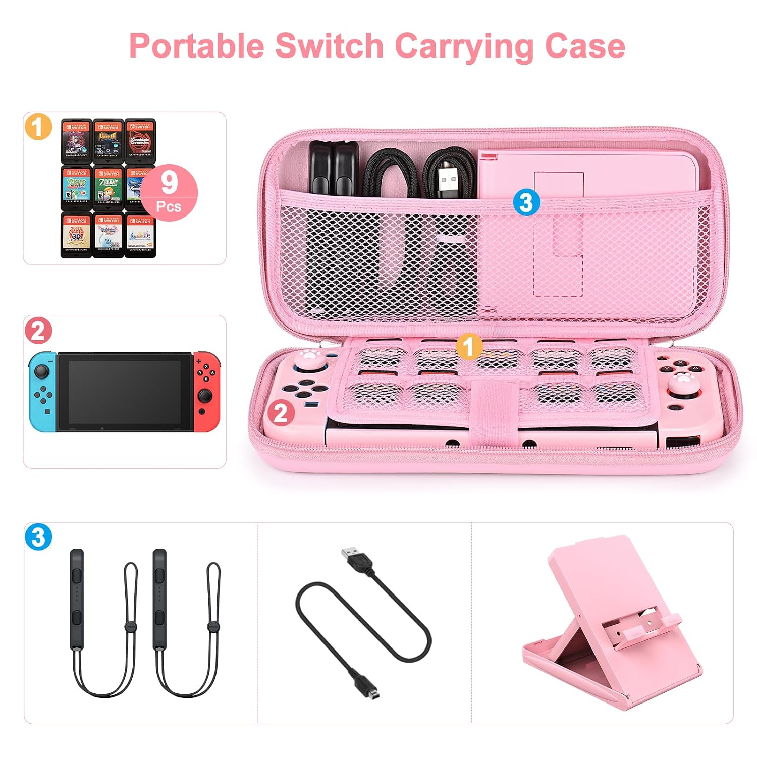 KIT DE ACCESORIOS PARA SWITCH YOUNIK 17 EN 1 ROSA - 2