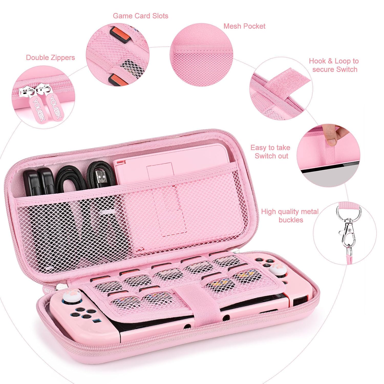 KIT DE ACCESORIOS PARA SWITCH YOUNIK 17 EN 1 ROSA - 3