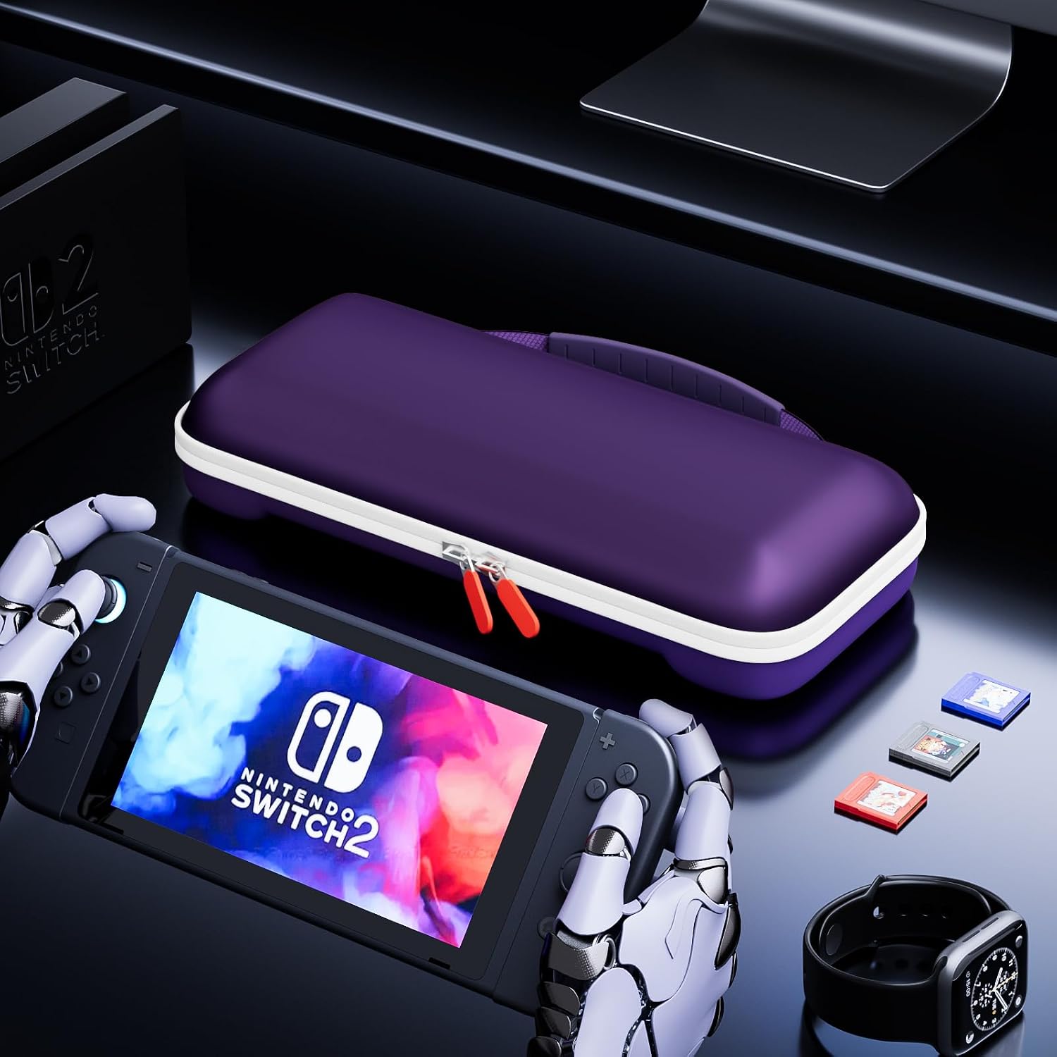 ESTUCHE PROCASE PARA NINTENDO SWITCH 2 2025 TAMAÑO ESTÁNDAR MORADO - 5