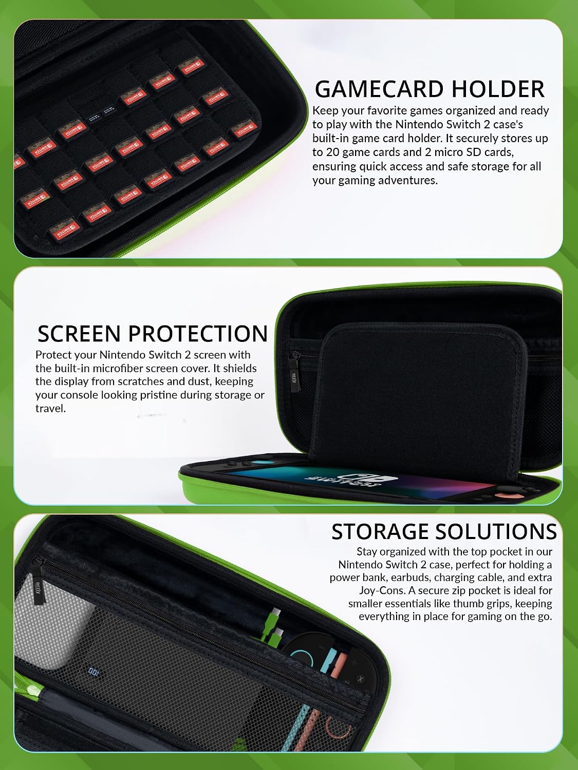FUNDA ORZLY PARA NINTENDO SWITCH 2 CON PROTECCIÓN Y ALMACENAMIENTO - 3