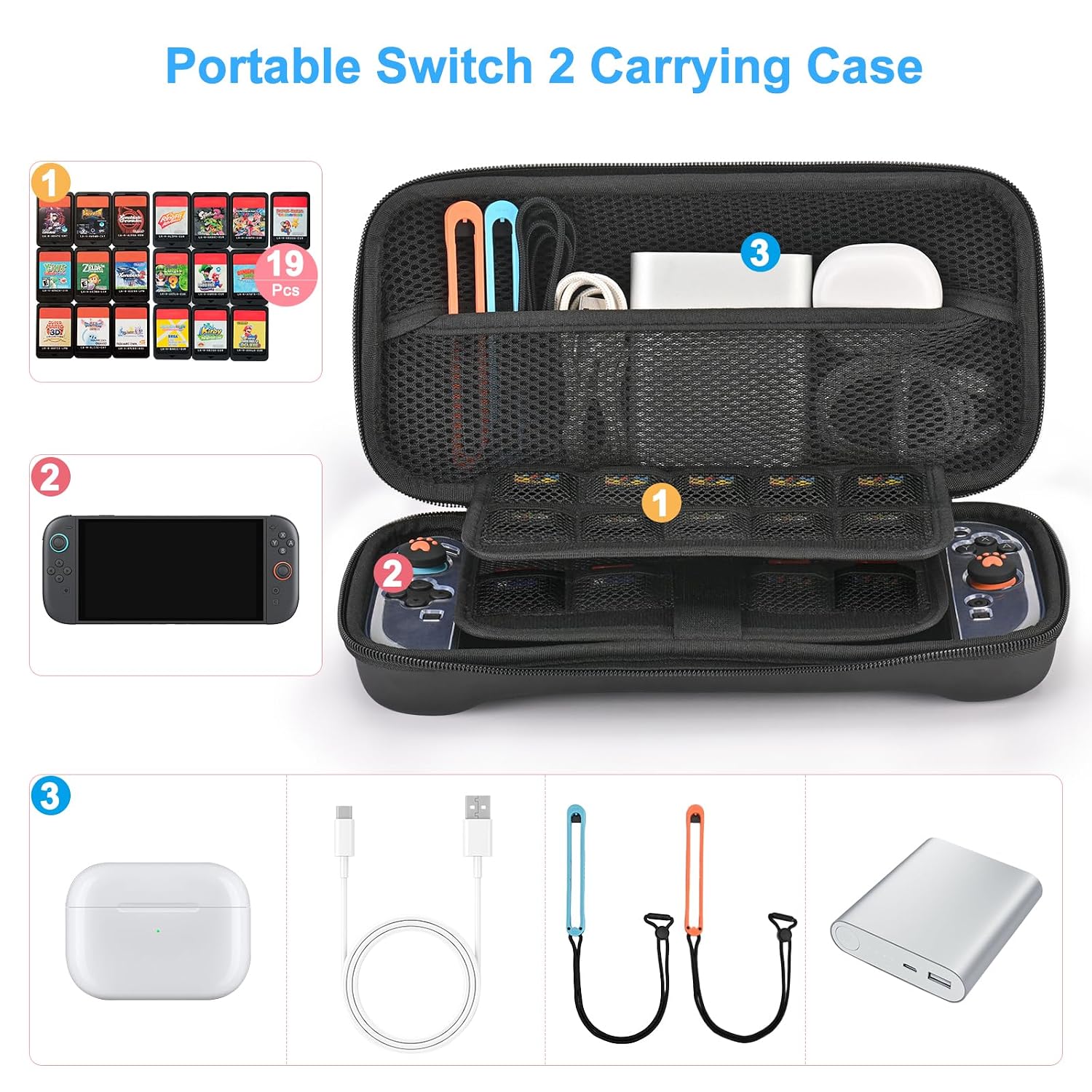 KIT DE ACCESORIOS YOUNIK SWITCH 2 15 EN 1 NEGRO - 2