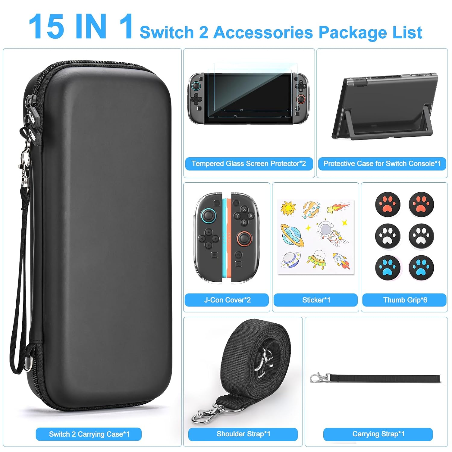KIT DE ACCESORIOS YOUNIK SWITCH 2 15 EN 1 NEGRO - 3