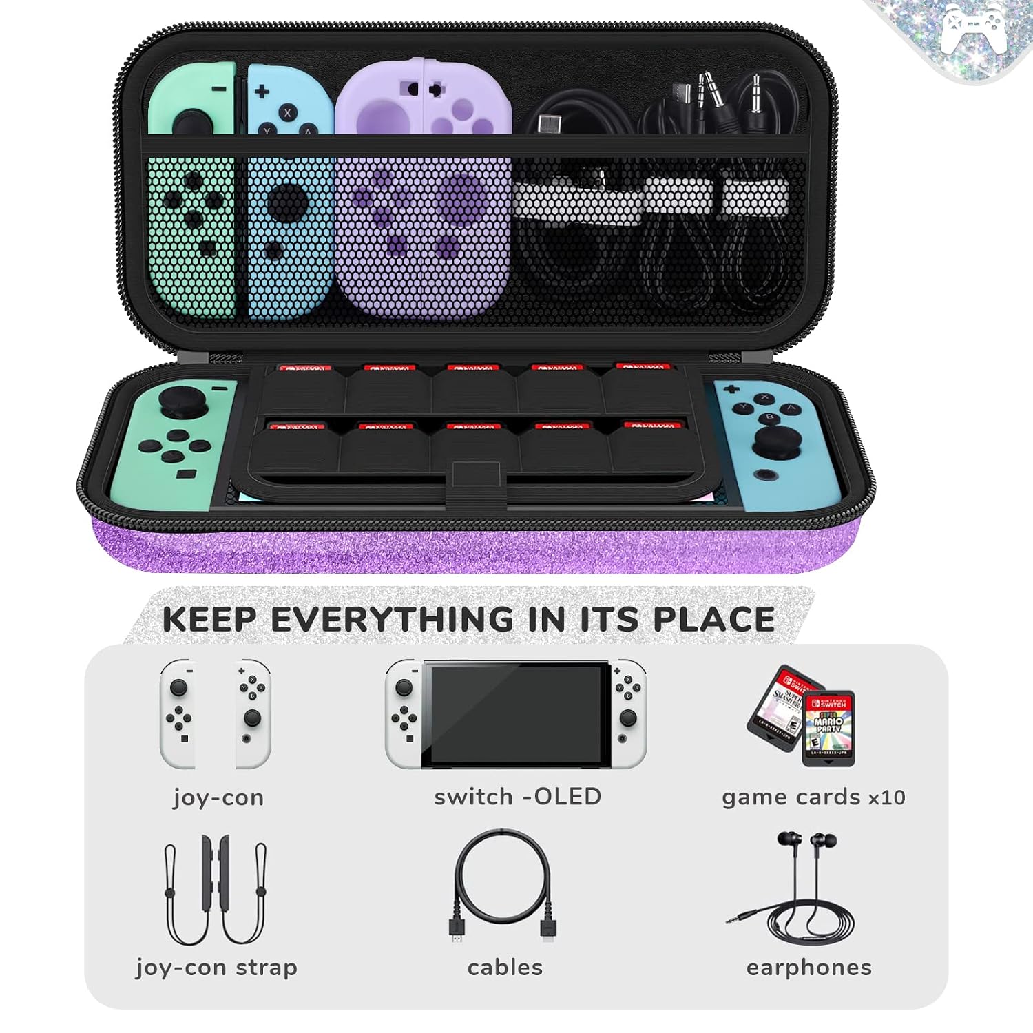 ESTUCHE HOMICOZY MORADO PARA NINTENDO SWITCH Y SWITCH OLED - 4