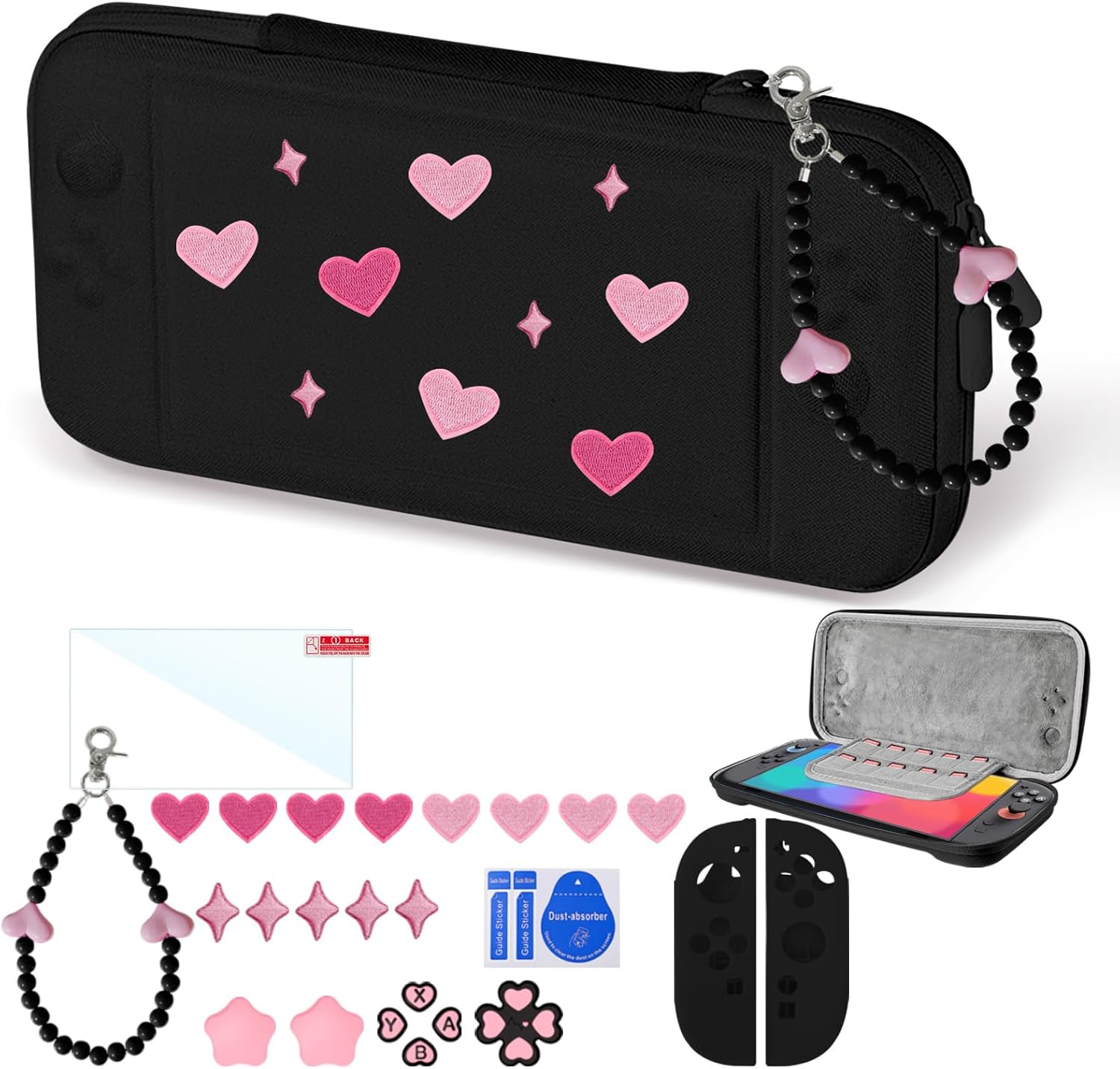 ESTUCHE PARA SWITCH 2 VIRGOCCY 25 EN 1 NEGRO - 1