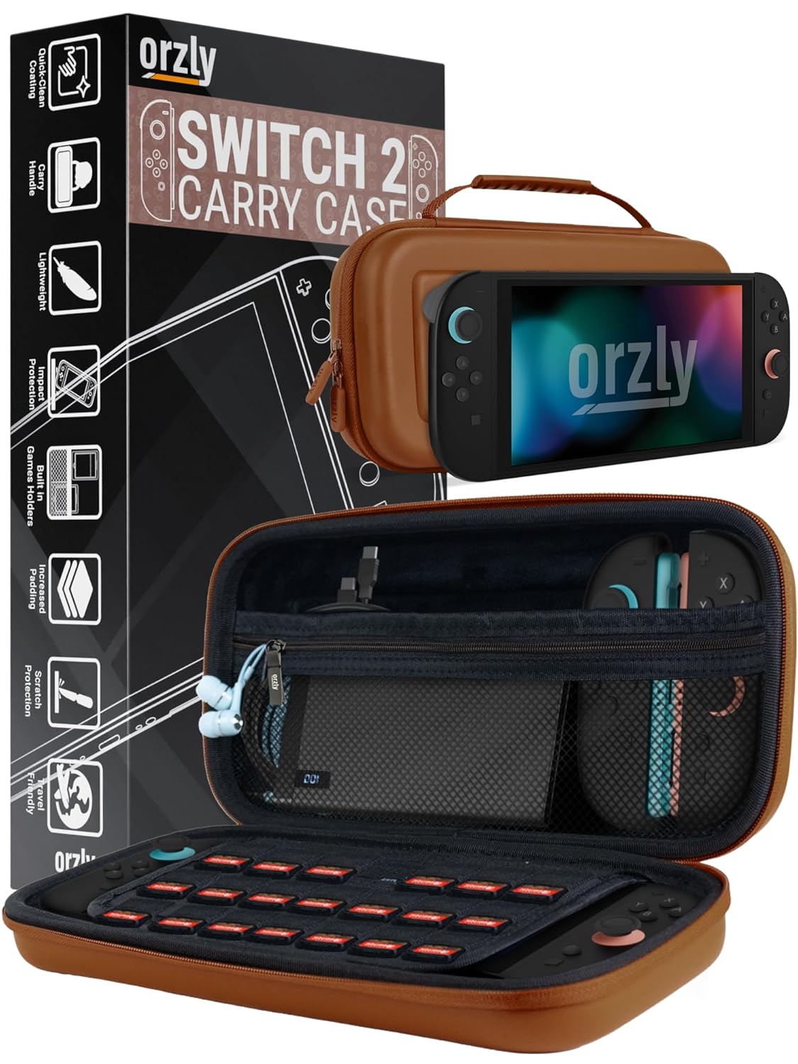 FUNDA ORZLY PARA NINTENDO SWITCH 2 CON PROTECCIÓN Y ALMACENAMIENTO - 1