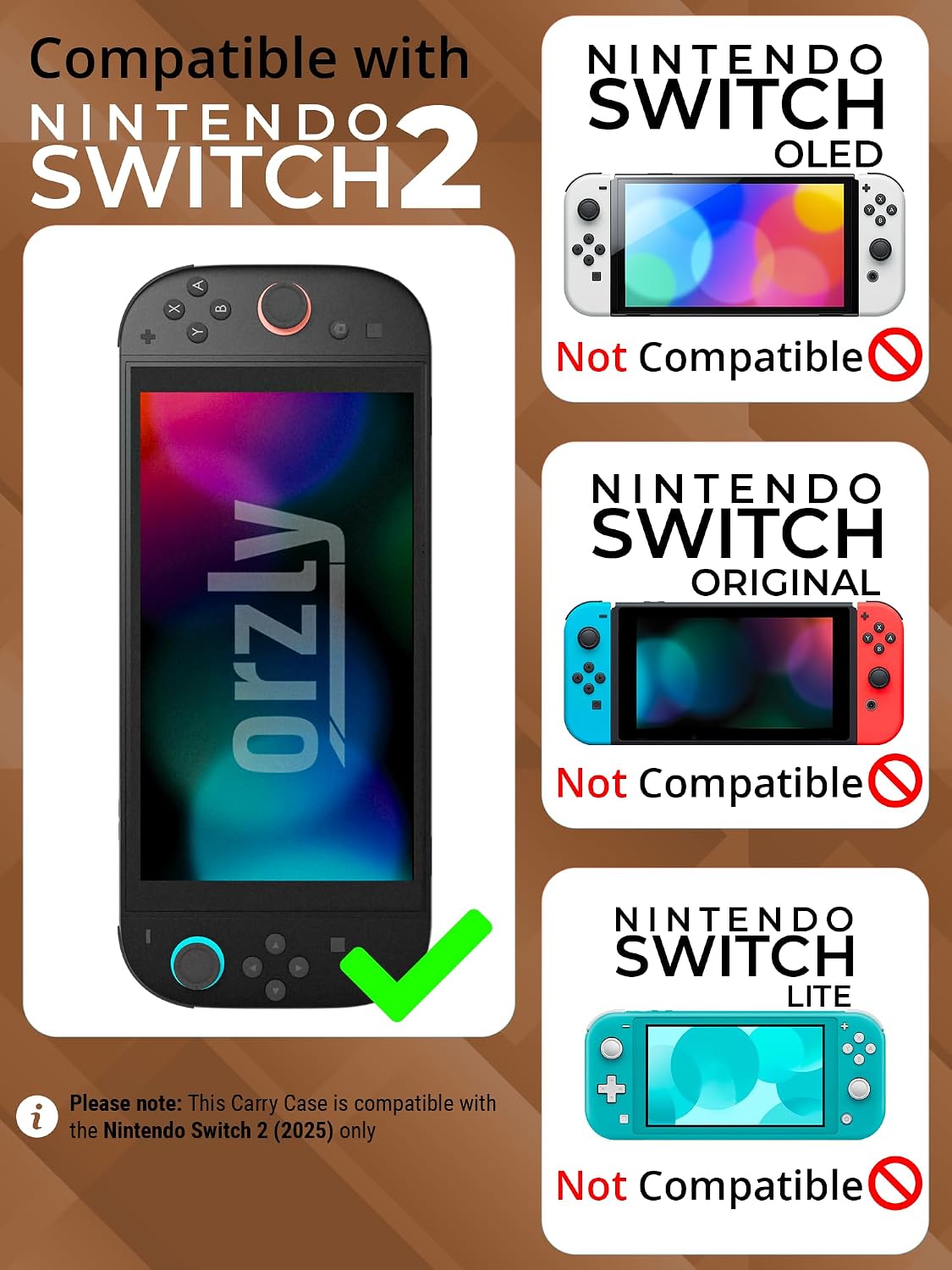 FUNDA ORZLY PARA NINTENDO SWITCH 2 CON PROTECCIÓN Y ALMACENAMIENTO - 2