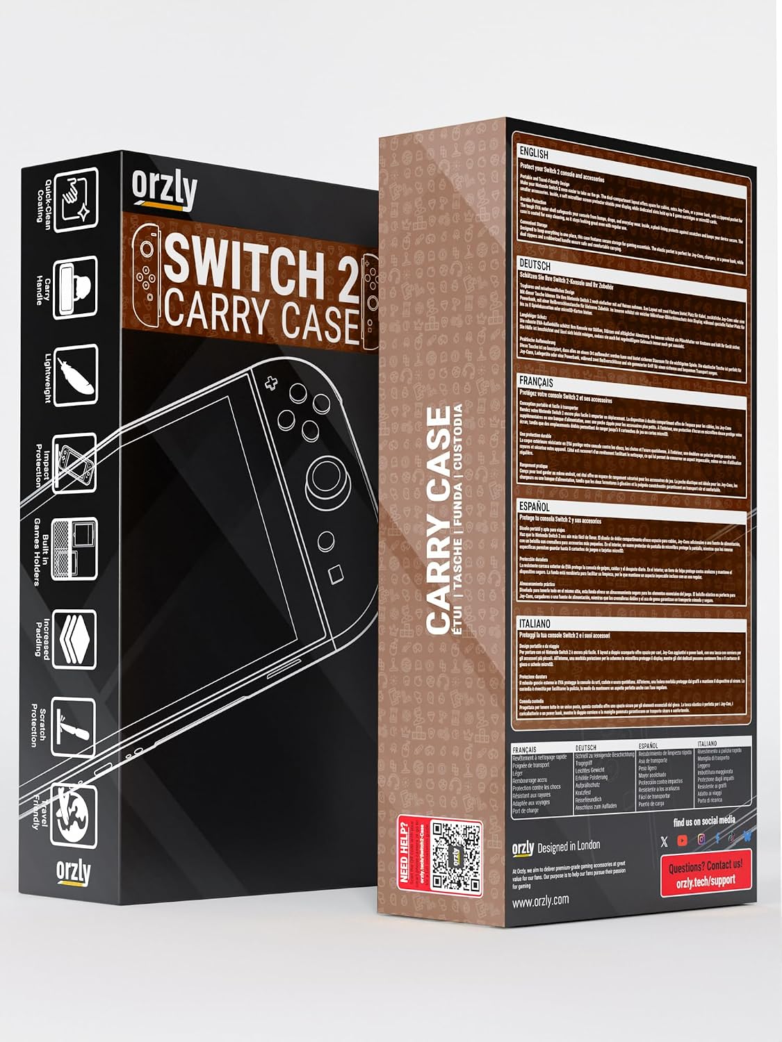 FUNDA ORZLY PARA NINTENDO SWITCH 2 CON PROTECCIÓN Y ALMACENAMIENTO - 3
