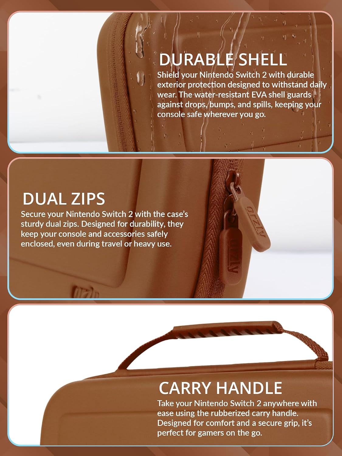 FUNDA ORZLY PARA NINTENDO SWITCH 2 CON PROTECCIÓN Y ALMACENAMIENTO - 4