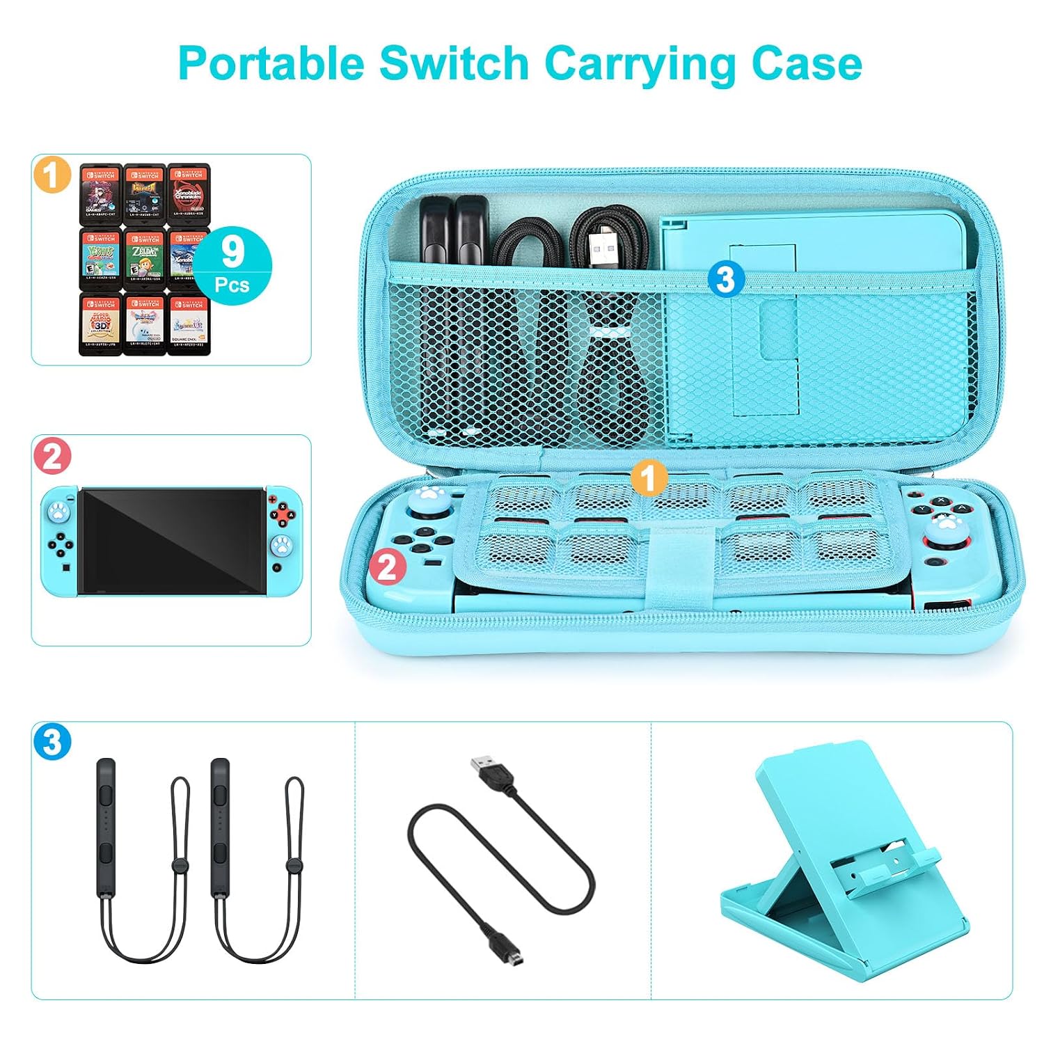 KIT DE ACCESORIOS PARA SWITCH YOUNIK 17 EN 1 AZUL - 2