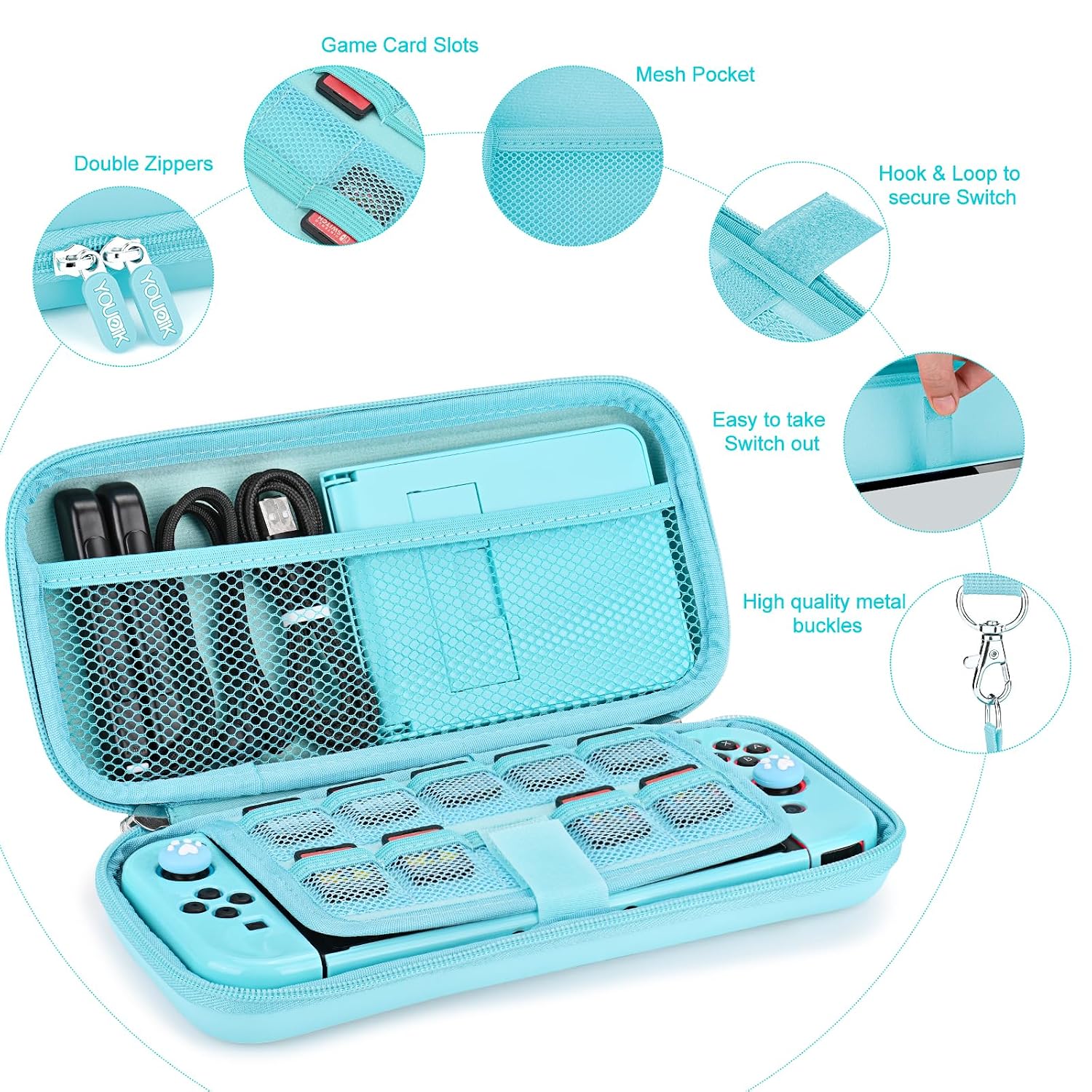 KIT DE ACCESORIOS PARA SWITCH YOUNIK 17 EN 1 AZUL - 3