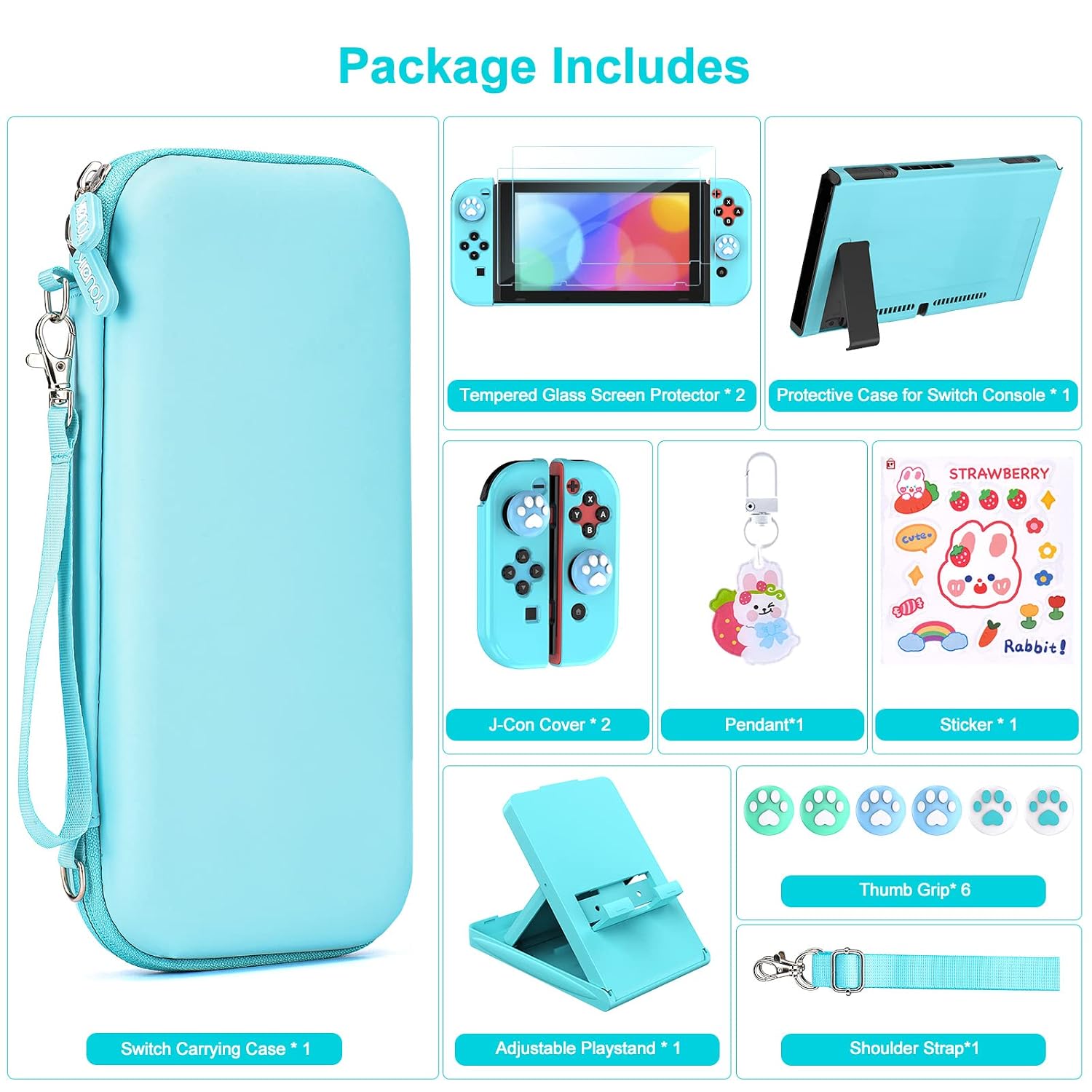 KIT DE ACCESORIOS PARA SWITCH YOUNIK 17 EN 1 AZUL - 4
