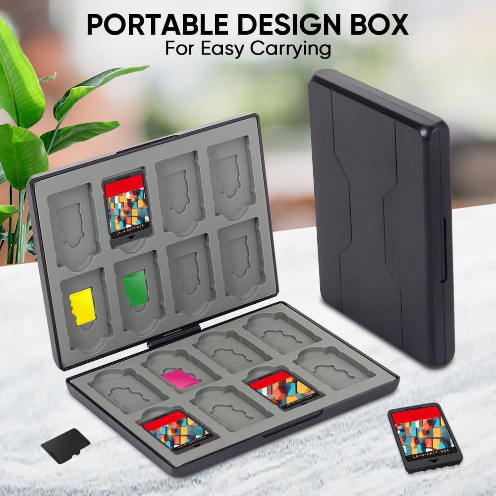 ESTUCHE PARA TARJETAS DE JUEGOS FIVTEK PARA NINTENDO SWITCH CON 16 RANURAS PARA JUEGOS Y 16 PARA MICRO SD GRIS - 5