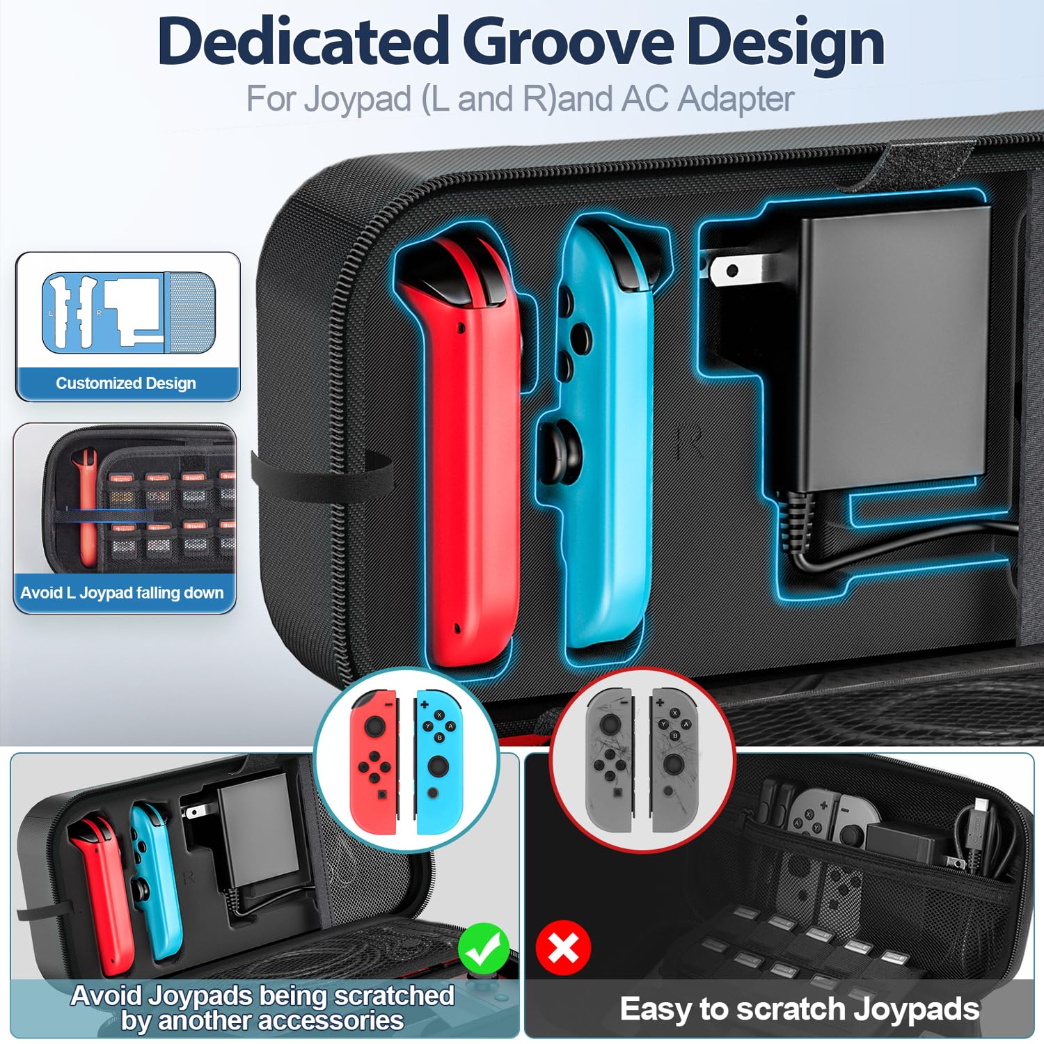 ESTUCHE PARA NINTENDO SWITCH OIVO COMPATIBLE CON SWITCH Y OLED NEGRO - 2