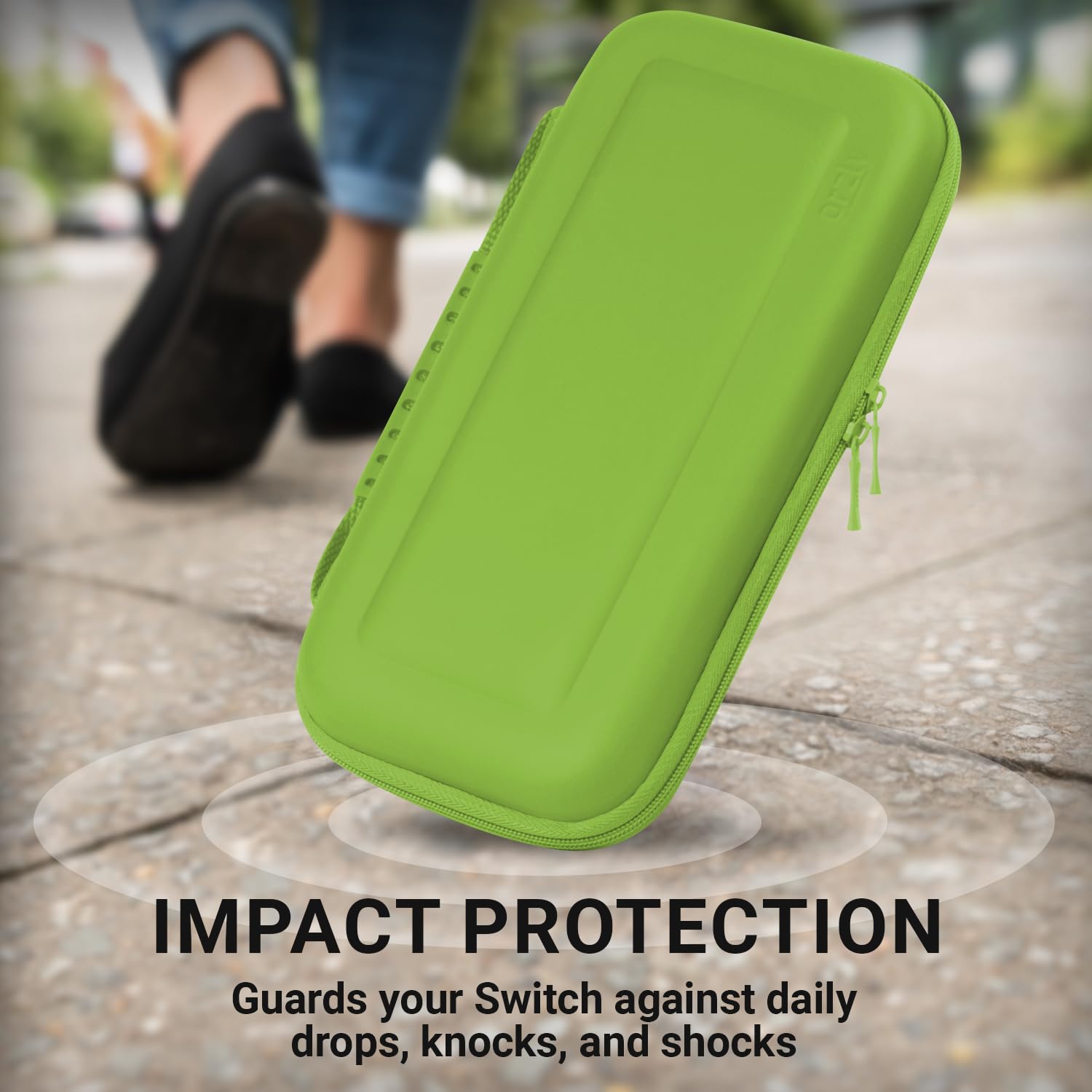 ESTUCHE RÍGIDO ORZLY PARA NINTENDO SWITCH OLED Y SWITCH COLOR VERDE - 5