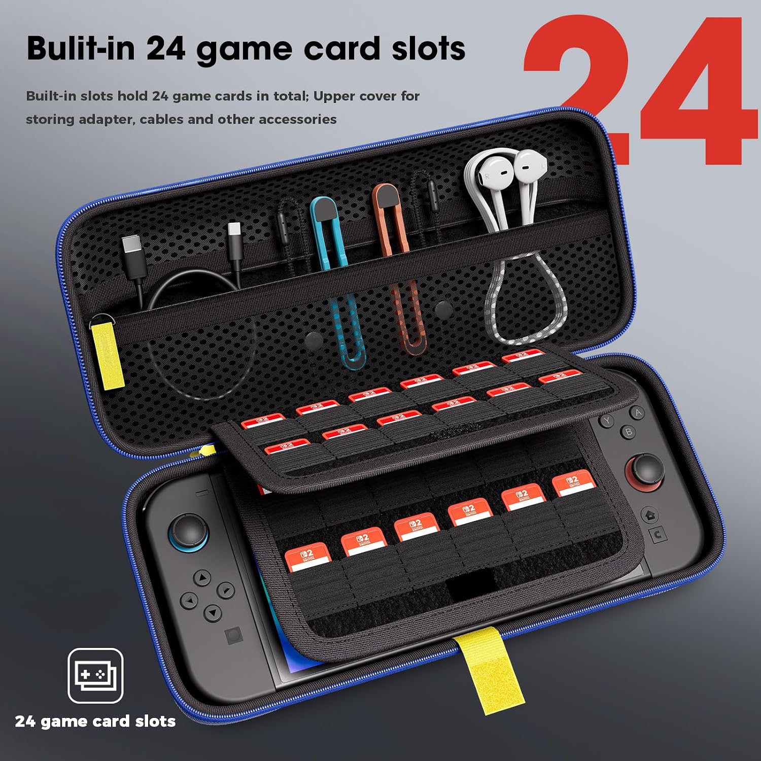 FUNDA PROCASE PARA NINTENDO SWITCH 2 2025 TAMAÑO ESTÁNDAR AZUL - 3