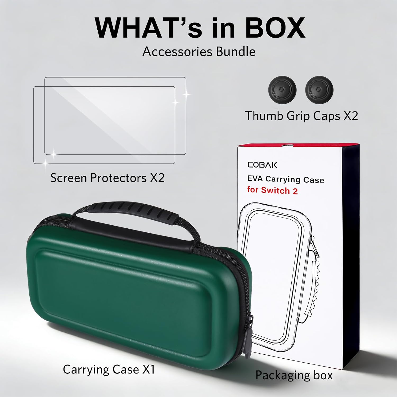 ESTUCHE PARA NINTENDO SWITCH 2 COBAK GRAN CAPACIDAD VERDE OSCURO - 2