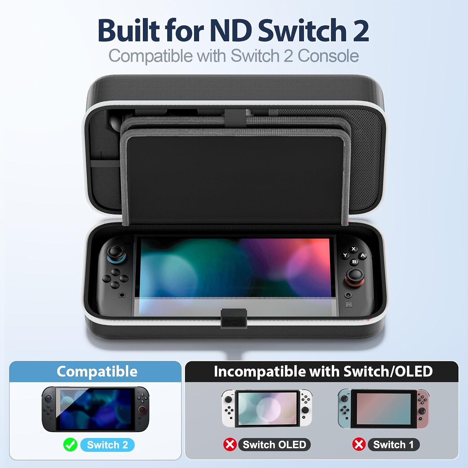 ESTUCHE PARA NINTENDO SWITCH OIVO 2025 RÍGIDO CON 24 RANURAS PARA JUEGOS BLANCO - 2