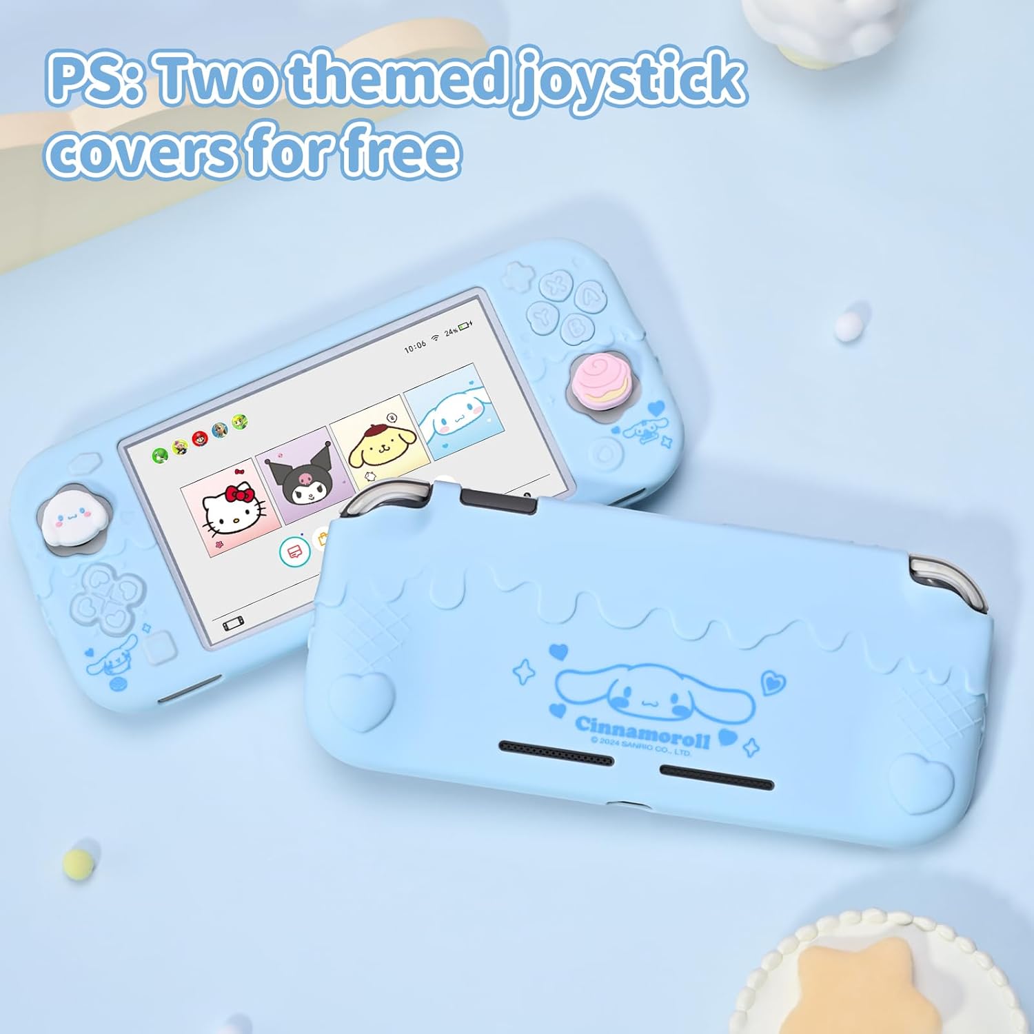 FUNDA PROTECTORA KUITMOR PARA SWITCH LITE SILICONA AZUL CINNAMOROLL - 4