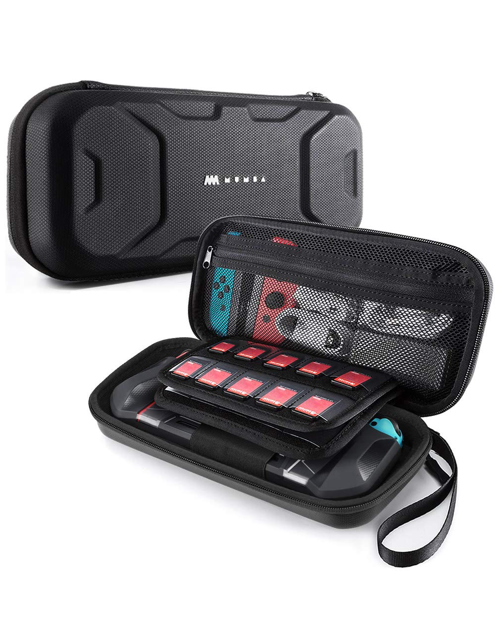 ESTUCHE RÍGIDO MUMBA PARA NINTENDO SWITCH OLED Y SWITCH 1 PLUS VERSIÓN NEGRO - 1